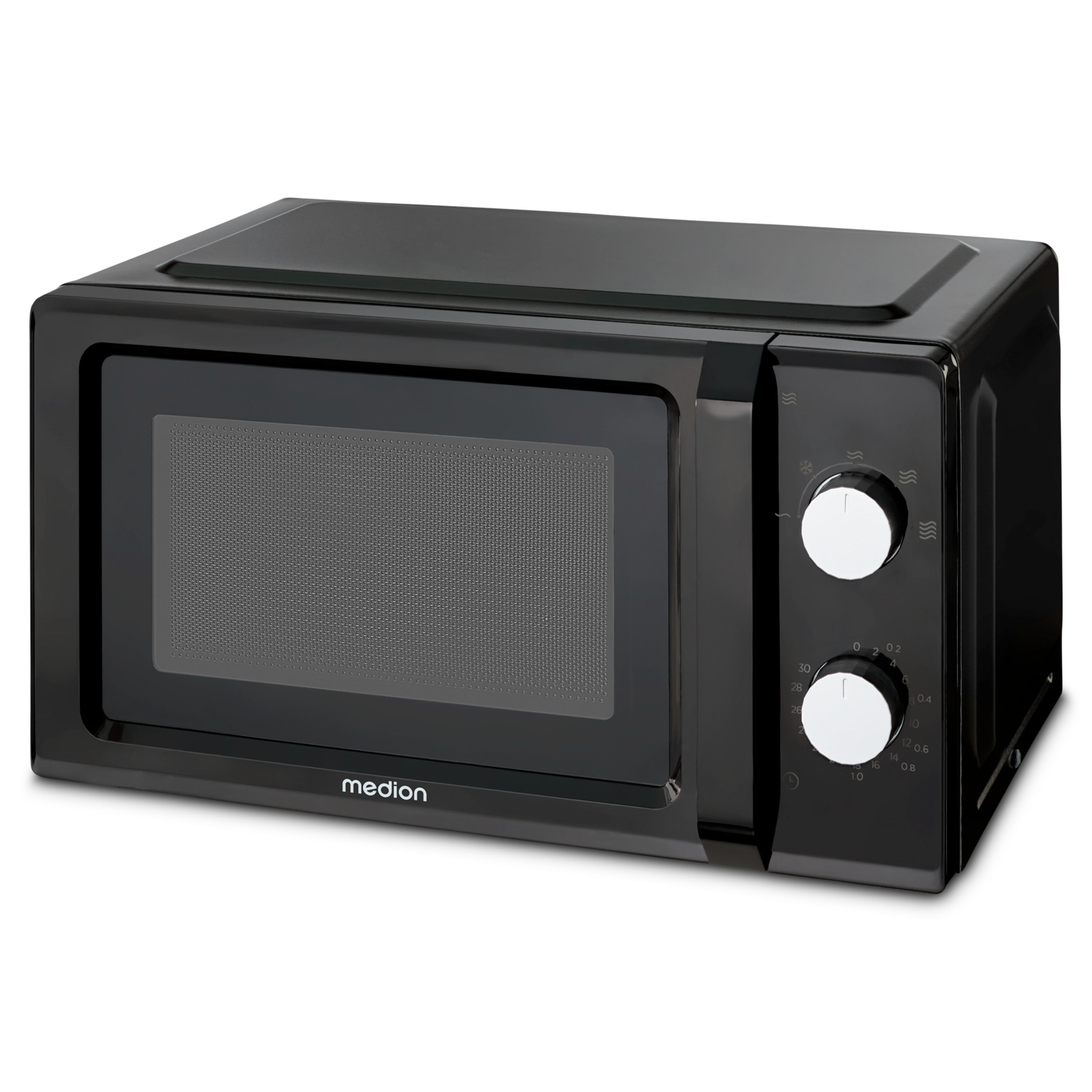 MEDION® LIFE® Mikrowelle MD 11475, 700 W Leistung, 20 L kompakt, 5 Mikrowellenstufen, Auftaufunktion, Timerfunktion