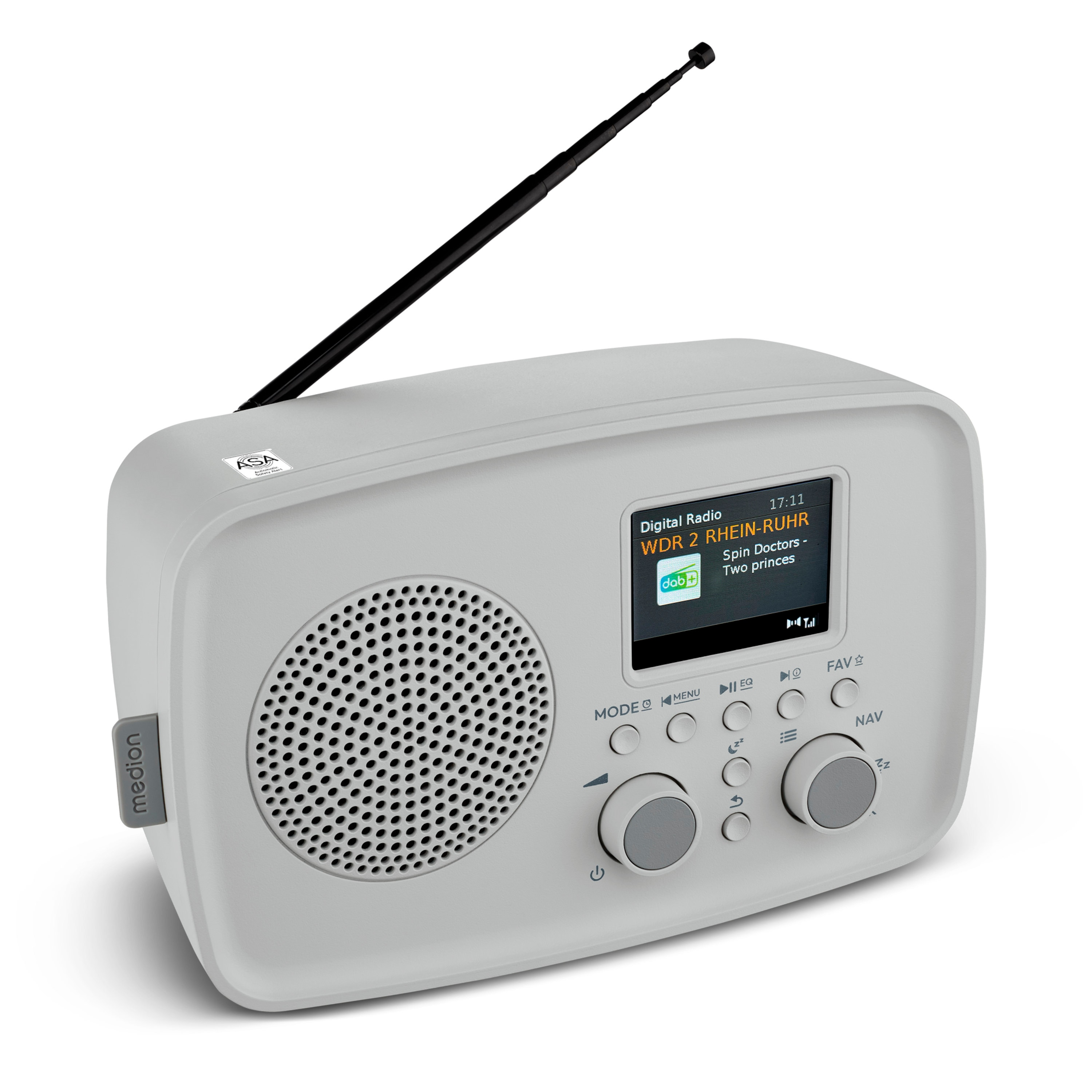 MEDION® LIFE DAB+ Radio DRE-1 (MD89288), Bluetooth® 5.3 wireless technology, ASA-Notfallwarnsystem, 2,4" (6,1 cm) TFT-Farbdisplay, 5 W RMS