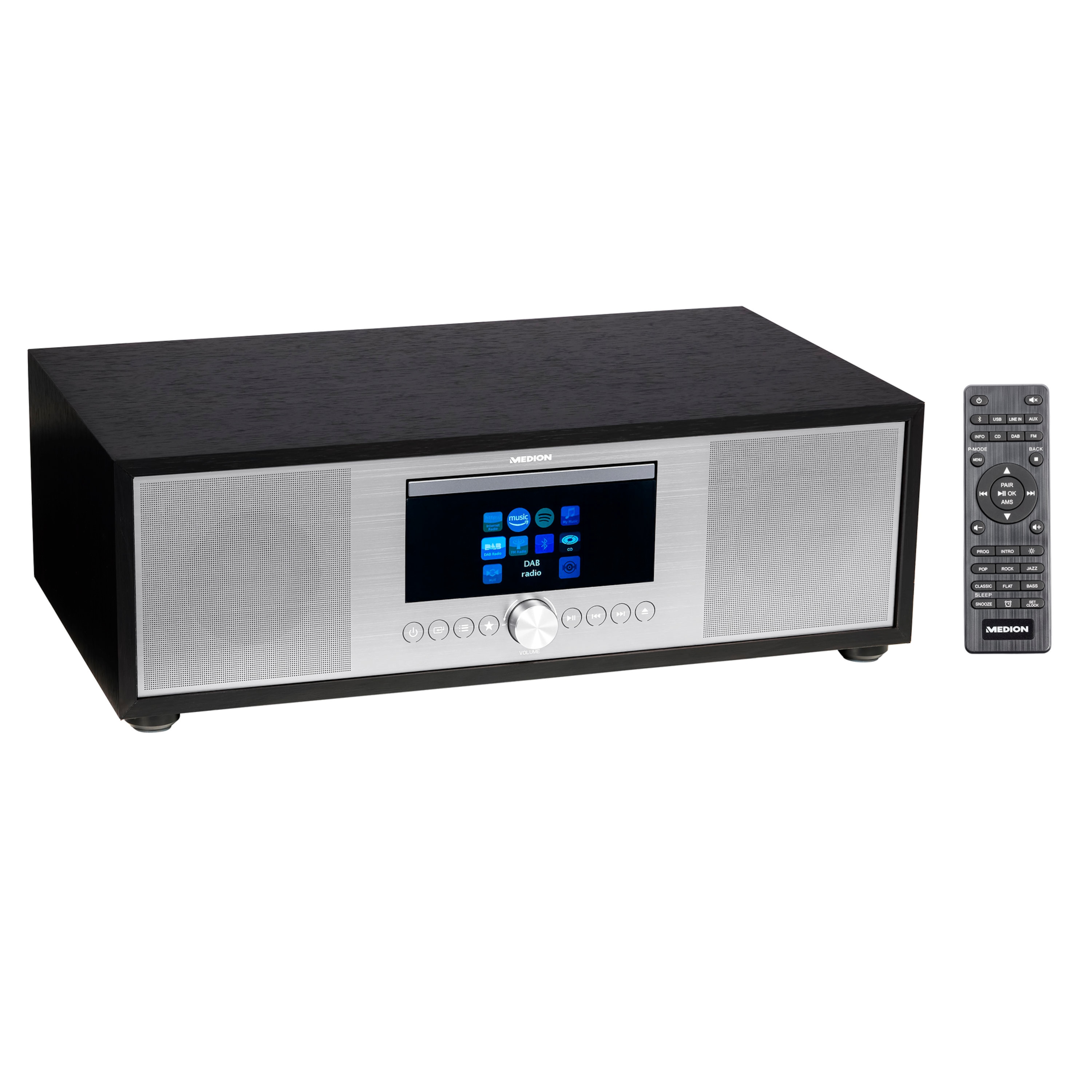 MEDION® LIFE® P66024 All-in-One Audio System, LCD-Display 7,1 (2.8''), Internet/DAB+/PLL-UKW Radio, CD/MP3-Player, Bluetooth® 5.0, DLNA,  2.1 Soundsystem, 2 x 20 W + 40 W RMS