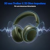 MEDION® Over Ear-Kopfhörer LIFE HX-1 Pure grün, bis zu 100 Stunden Akkulaufzeit, 3 EQ-Presets + 1 App-Preset, Bluetooth® 5.4 wireless technology, IPX4 Spritzwasserschutz