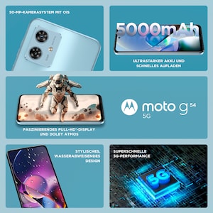 MOTOROLA moto g54 5G, 256 GB, Glacier Blau