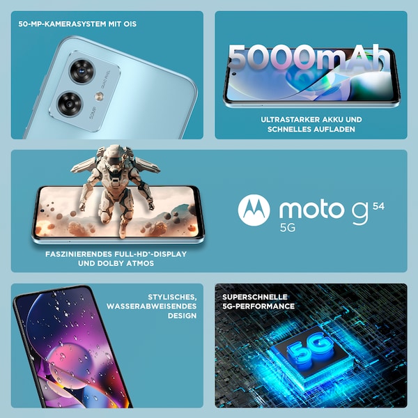 MOTOROLA moto g54 5G, 256 GB, Glacier Blau
