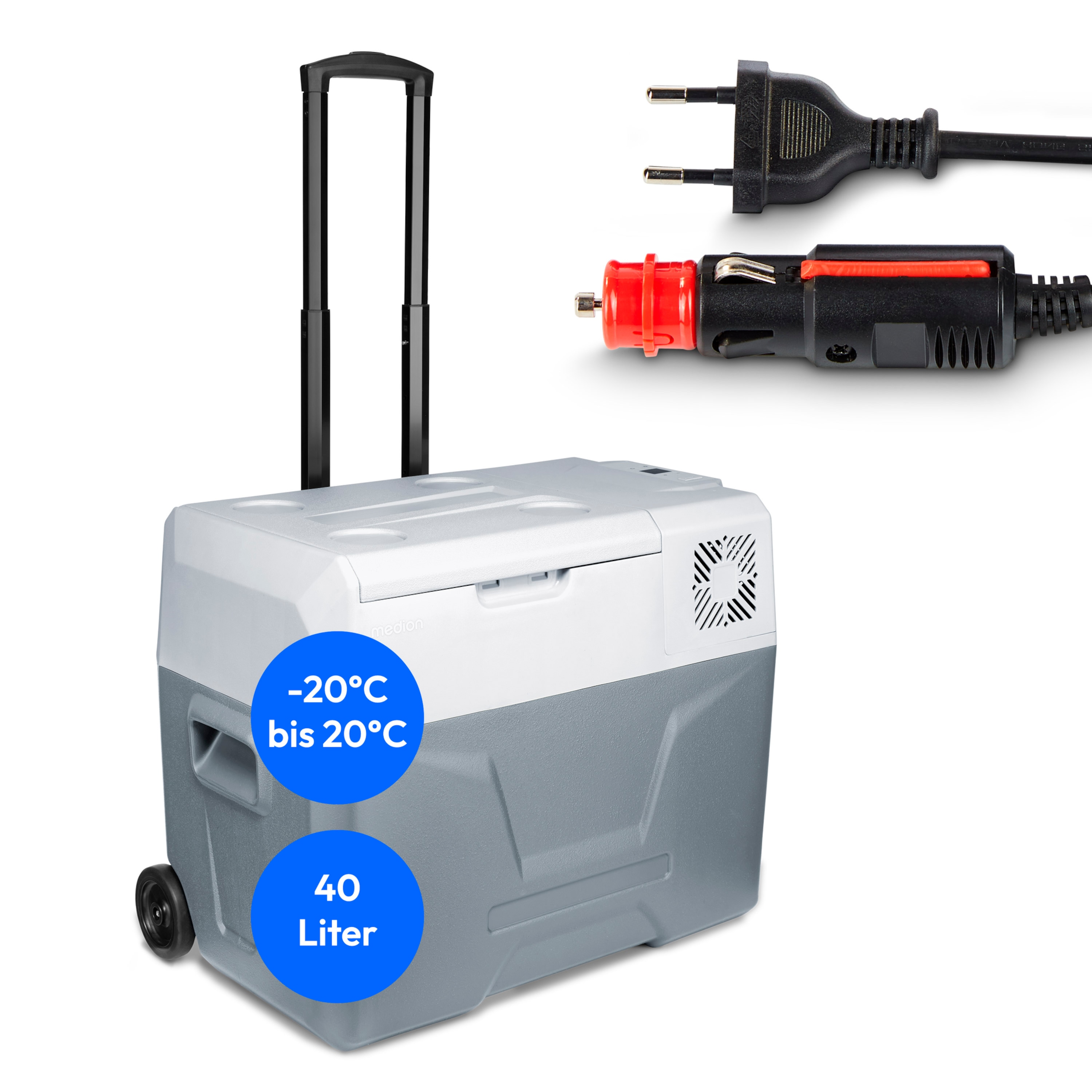 MEDION® LIFE Kühl- und Gefrierbox MD13111, -20°C bis 20°C, mit Kompressor, 60 Watt,  39 L Stauraum, LED Anzeige, Energieeffizenzklasse D