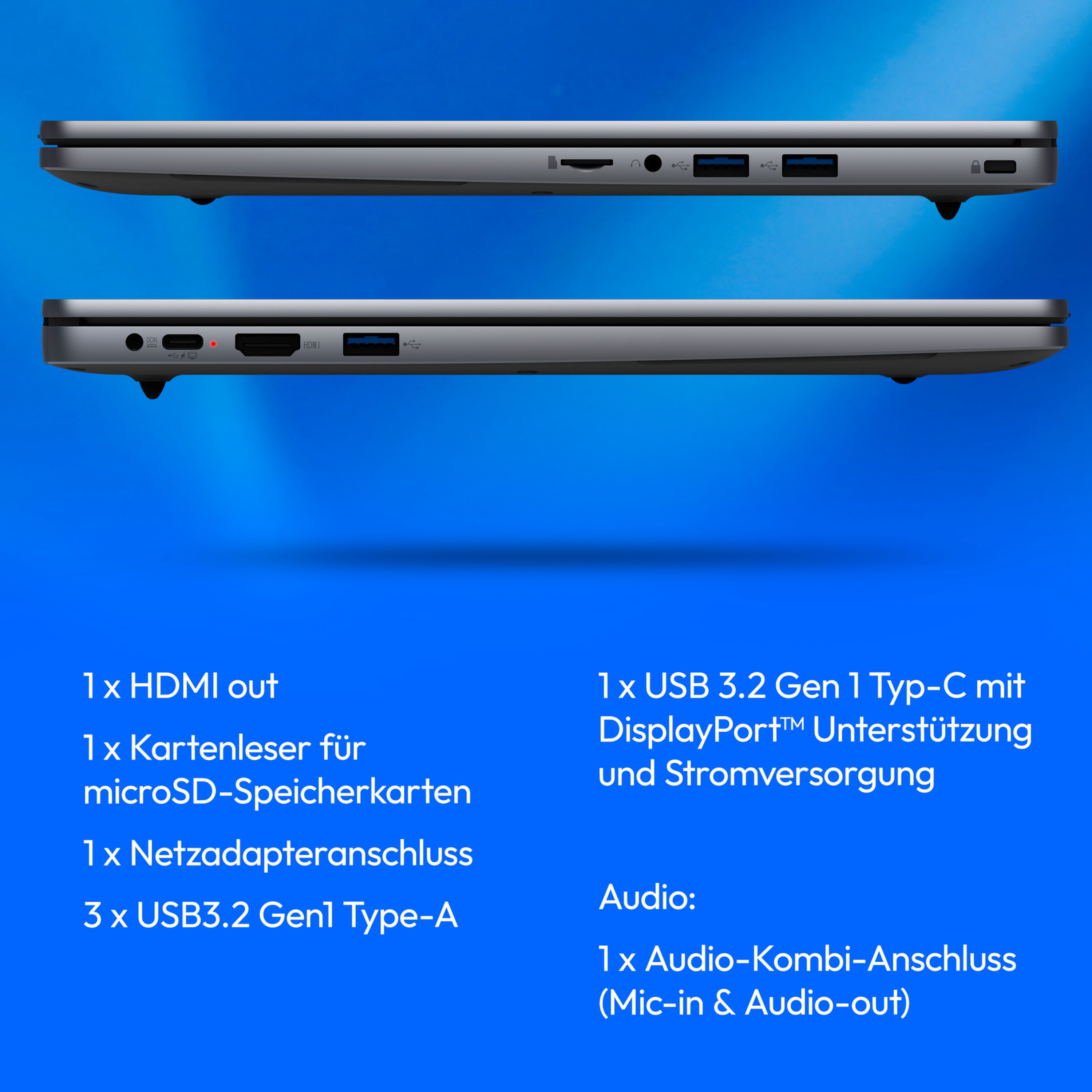 MEDION® E15223 Laptop, Intel® Prozessor N100, Windows 11 Home (S Modus), 39,6 cm (15,6'') FHD Display, 128 GB SSD, 4 GB RAM