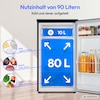 MEDION® LIFE Kühlschrank mit Eiswürfelfach MD 370033 Anthrazit, 90 L Gesamt-Nutzinhalt (Kühlteil 80 L & Eiswürfelfach 10 L), wechselbarer Türanschlag, geringer Geräuschpegel
