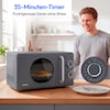 MEDION® LIFE® Retro-Mikrowelle MD 100119, 800 W Leistung, Grillfunktion, 20 L kompakt, 5 Mikrowellenstufen, Auftaufunktion, Timerfunktion, stilvolles Retro-Design
