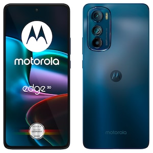 MOTOROLA Edge 30 Smartphone, 16,51 cm (6,5) FHD+ Display, Betriebsysytem Android™ 12, 128 GB interner Speicher, 8 GB RAM, Octa-Core Prozessor, Farbe: Meteor Grau