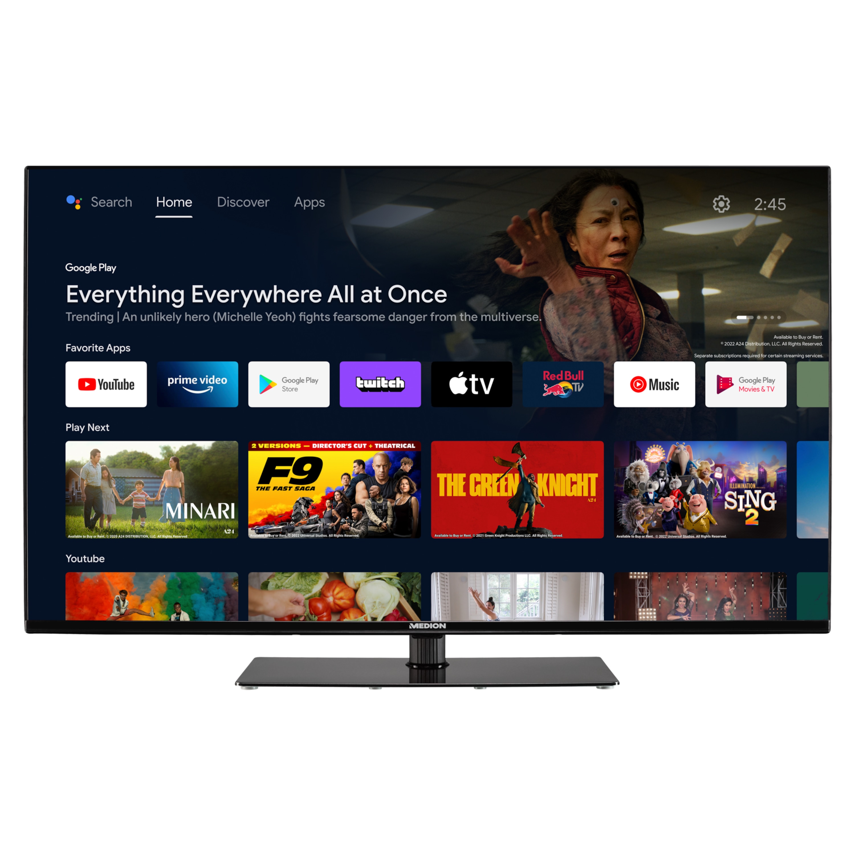 LIFE® X14355 (MD 31476) Android TV | 108 cm (43'') Ultra HD Smart-TV | HDR | Dolby Vision® | Micro Dimming | PVR ready | Netflix | Amazon Prime Video | Bluetooth®| Dolby Atmos| DTS