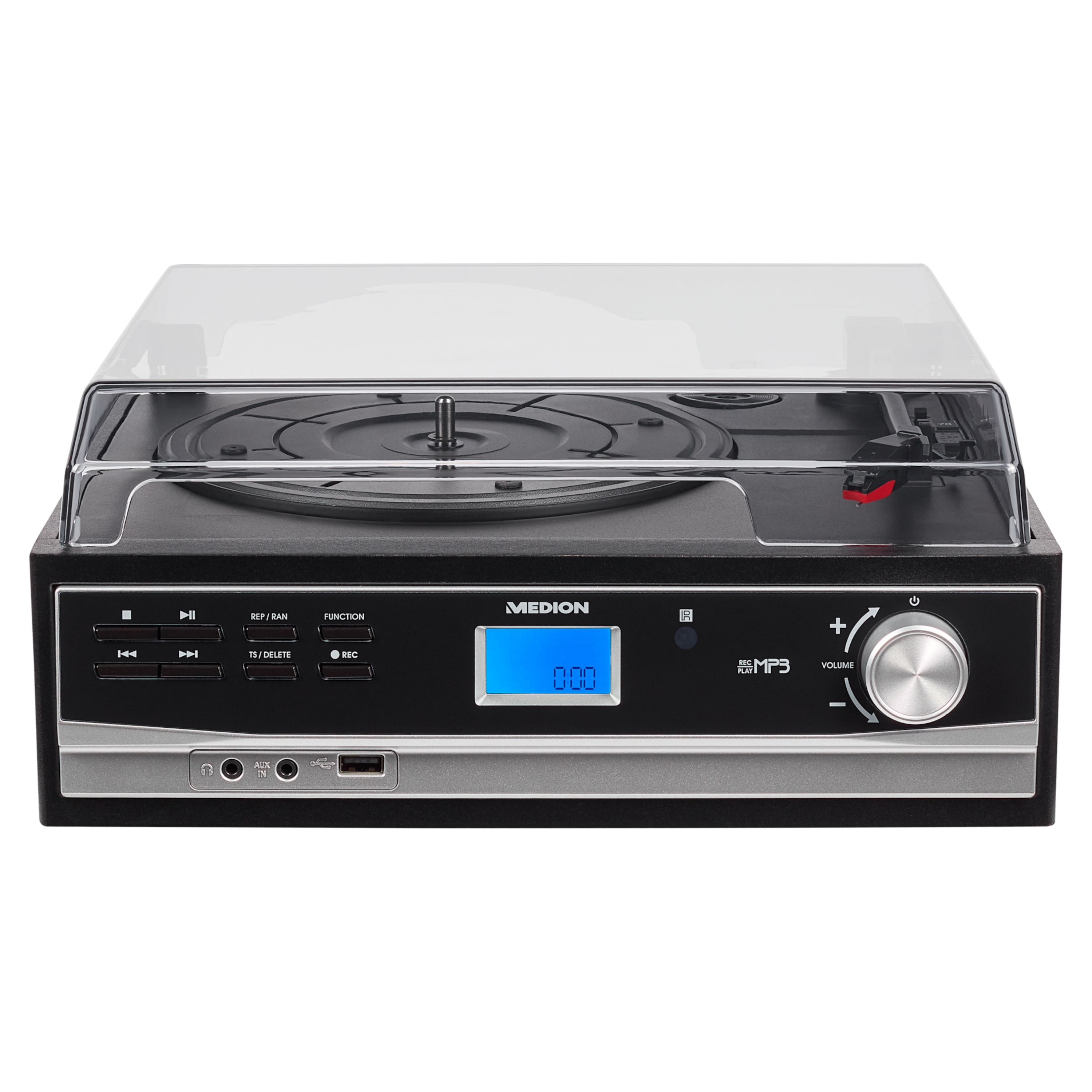 MEDION® LIFE® E67005 Schallplatten- und Kassettendigitalisierer, direkte MP3-Umwandlung (kein PC erforderlich), USB- Anschluss,  AUX-In, manuelle und automatische Titeltrennung  (B-Ware)