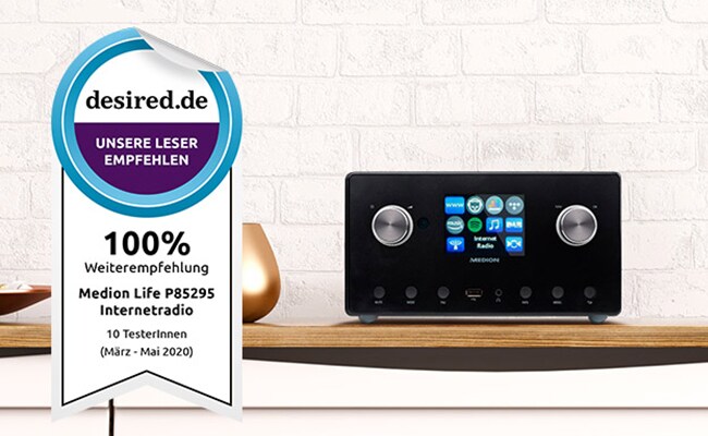 MEDION® LIFE® P85295 Stereo Internetradio, großes 8,1 cm ...