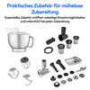 MEDION® LIFE Digitale Küchenmaschine MD12600, 800 W Gleichstrommotor, Energiesparend, Ultraleise, Digitales Sensor-Touch-Display, 4,6 L Edelstahlschüssel, Inkl. Fleischwolf