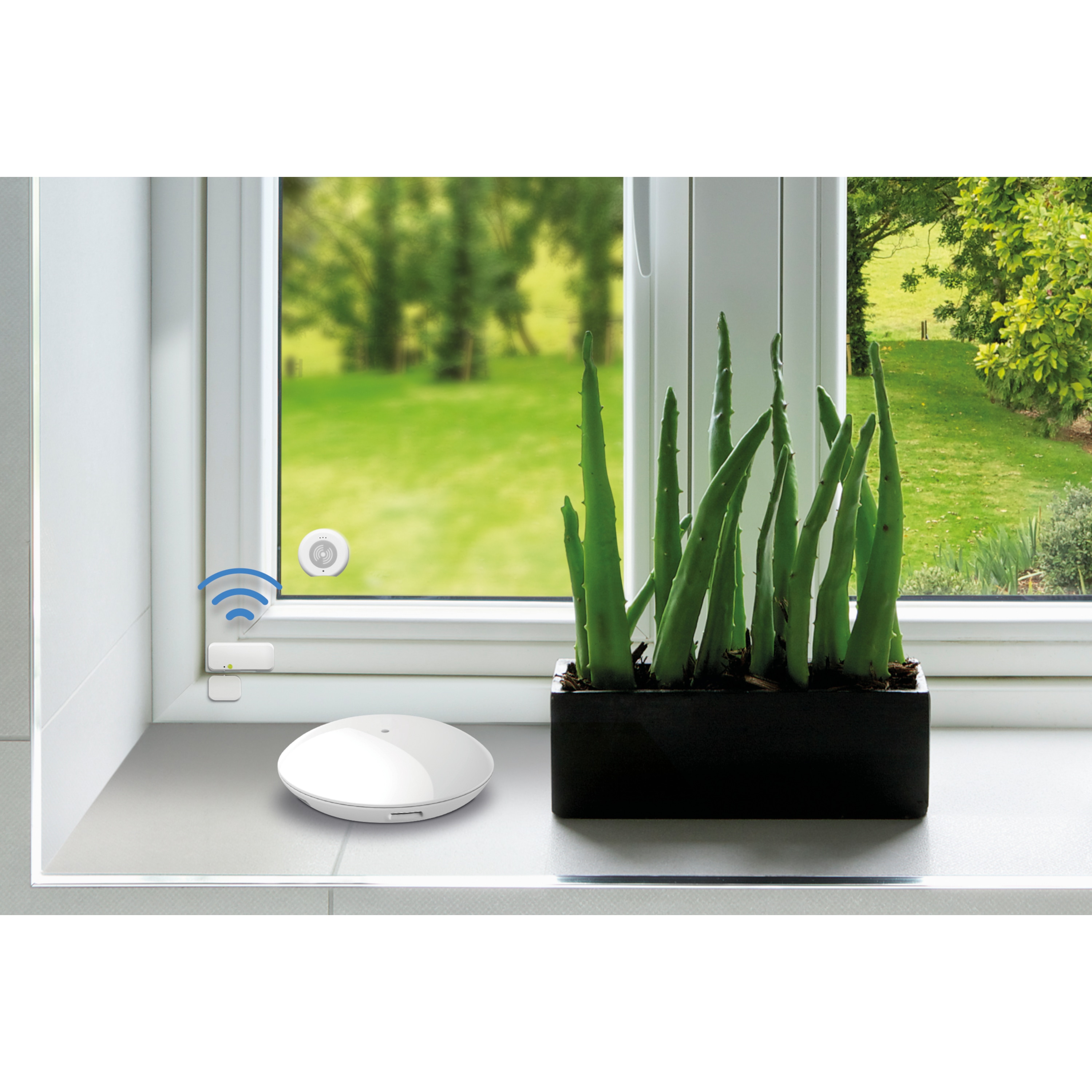 MEDION® Smart Home Tür- und Fensterkontakt P85803, erkennt geöffnete Türen, Fenster und Schränke, löst Alarm aus, Steuerung per App, innogy SmartHome kompatibel