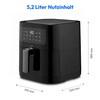 MEDION® LIFE® E40 XL Heißluftfritteuse MD 11740, 100 Rezepte in der Life+ App, ölfreies Frittieren, 9 Automatikprogramme, 5,2 L Korbvolumen