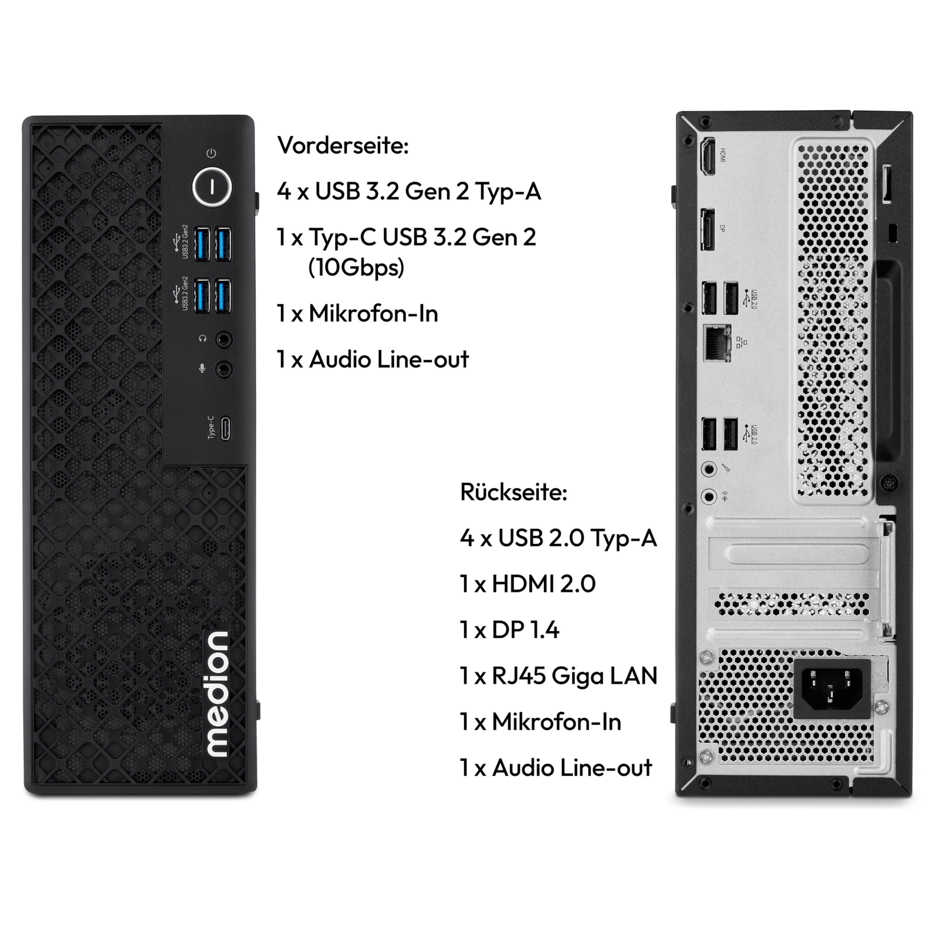 MEDION® Picoworx T80 II Mini PC, Intel® Core™ i9-14900HX, Windows 11 Home, 1TB SSD, 32 GB RAM
