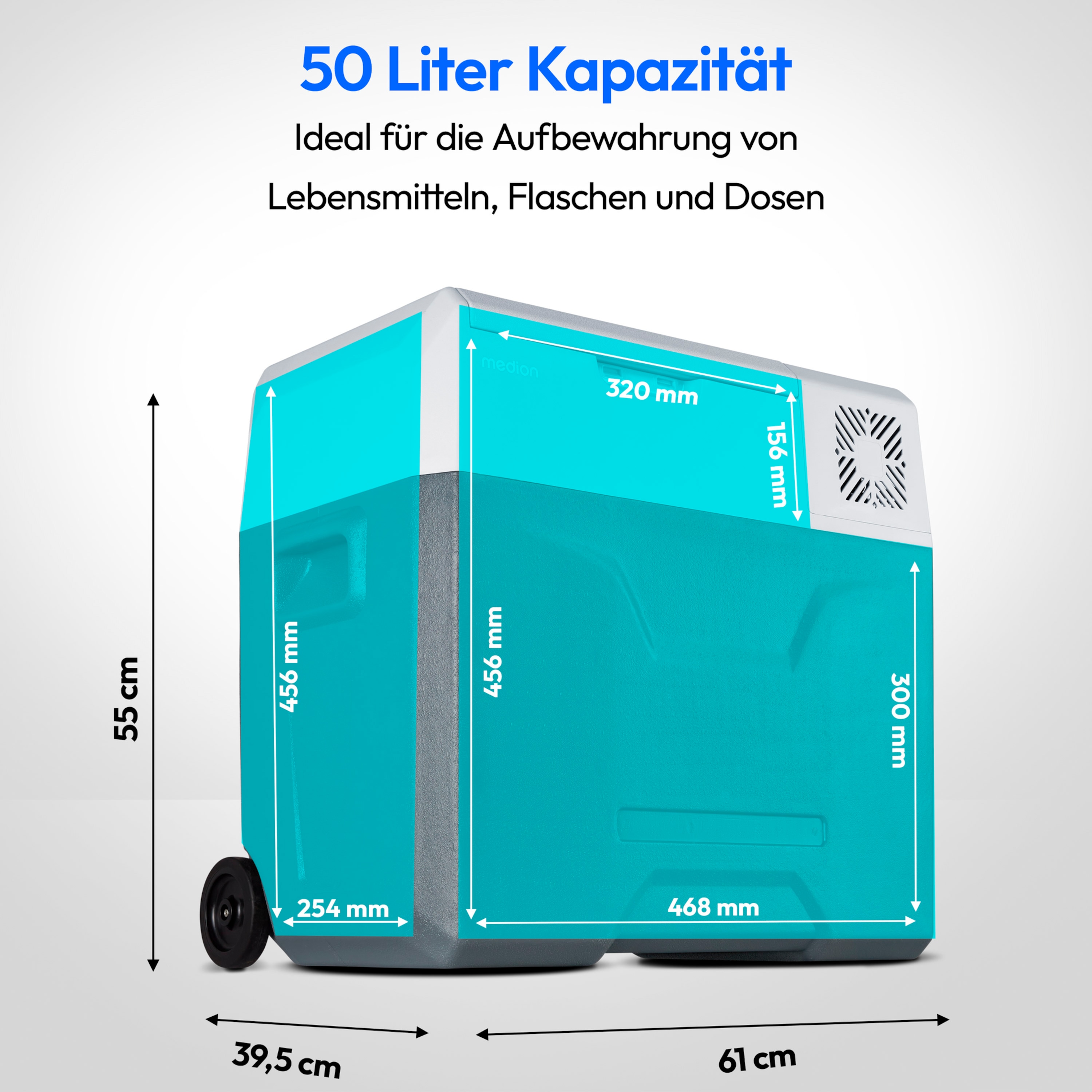 MEDION® LIFE® Kühl- und Gefrierbox MD13112, -20°C bis 20°C, mit Kompressor, 60 Watt, 47 L Stauraum, LED Anzeige, Energieeffizenzklasse D