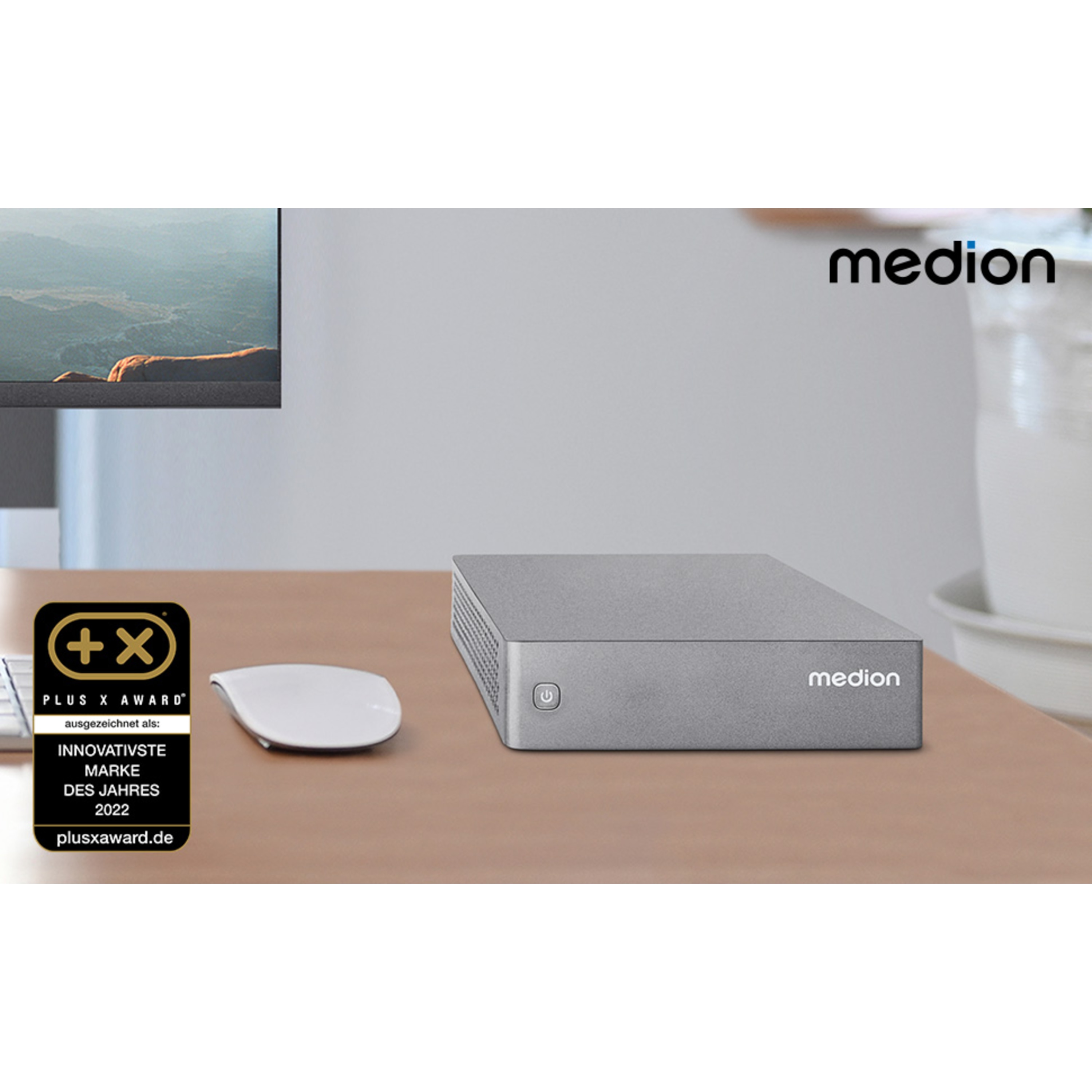 MEDION® S06e Mini PC, Intel® N100 Prozessor, Windows 11 Home (S Mode), 128 GB SSD, 4 GB RAM