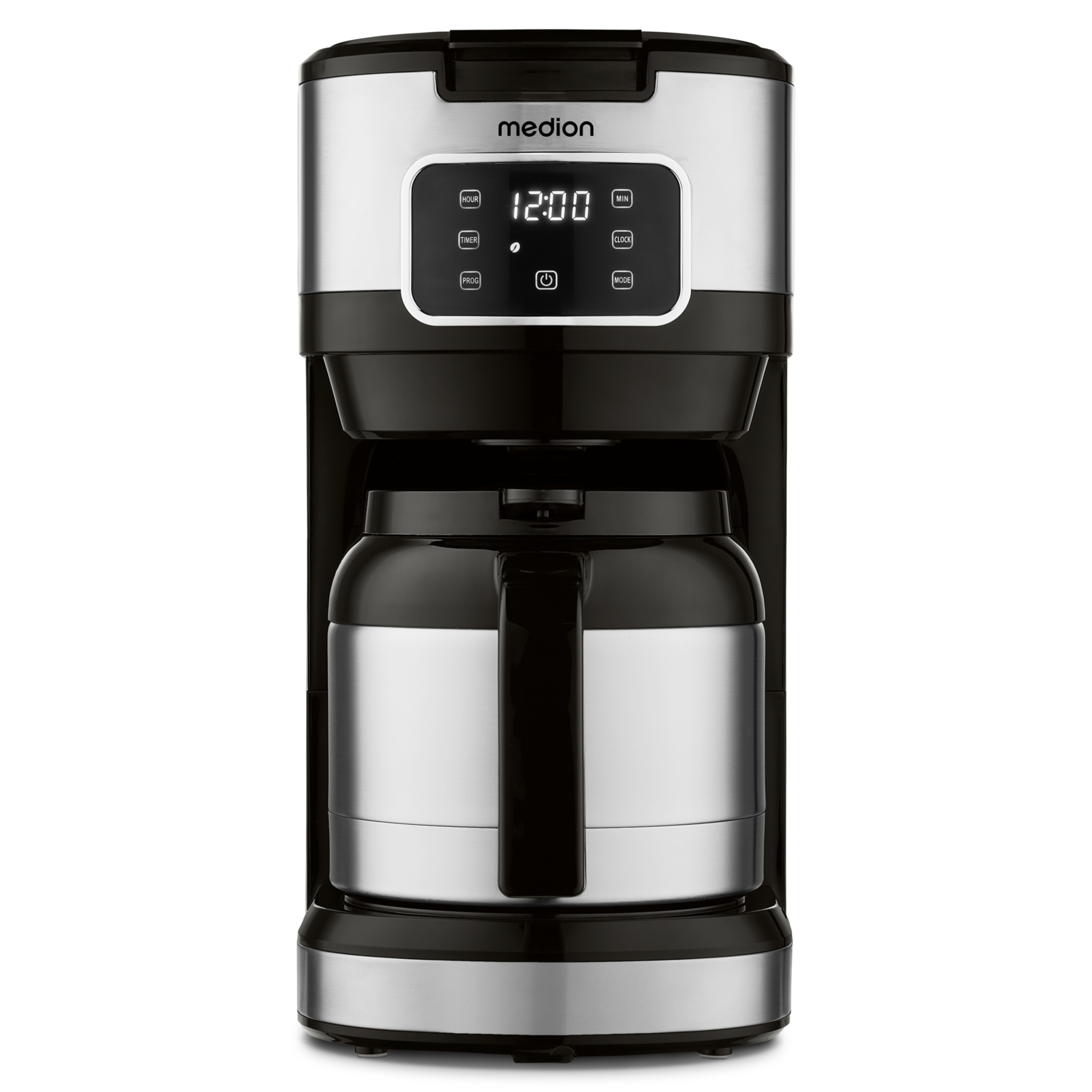 MEDION® LIFE Kaffeemaschine mit Thermoskanne MD11019, 900 Watt Leistung, bis zu 10 Tassen, Timer-Funktion, Touch-Sensir-Bedienfeld