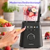 MEDION® LIFE® Standmixer MD 100105, 900 Watt (neue GS Norm), 1,75 Liter Glasbehälter, 4 Automatikprogramme, LED-Display, stufenlose Geschwindigkeitsregelung, To-go-Flasche