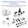 MEDION® LIFE Digitale Küchenmaschine MD12600, 800 W Gleichstrommotor, Energiesparend, Ultraleise, Digitales Sensor-Touch-Display, 4,6 L Edelstahlschüssel, Inkl. Fleischwolf