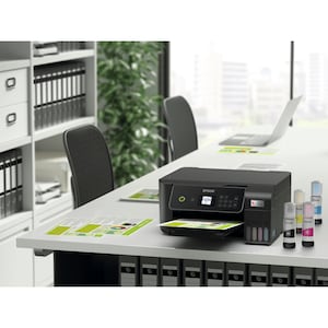 EPSON Drucker EcoTank ET-2871, Drucken, Kopieren, Scannen, Smart-Panel-App, maximale Druckgeschwindigkeit 33 Seiten/Min Schwarzweiß (Normalpapier), 15 Seiten/Min Farbe (Normalpapier)
