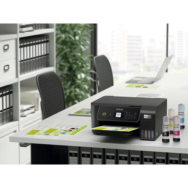 EPSON Drucker EcoTank ET-2871, Drucken, Kopieren, Scannen, Smart-Panel-App, maximale Druckgeschwindigkeit 33 Seiten/Min Schwarzweiß (Normalpapier), 15 Seiten/Min Farbe (Normalpapier)