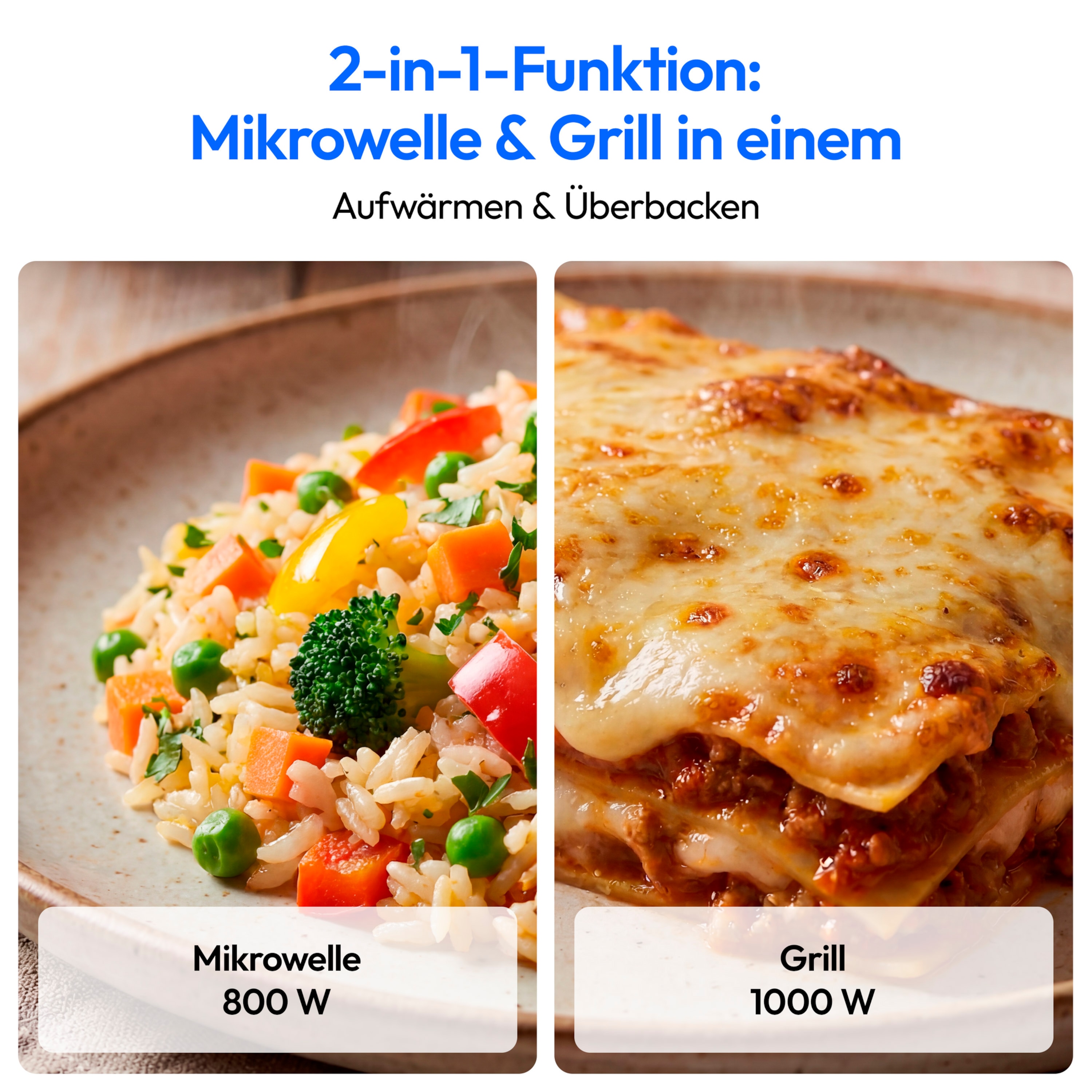 MEDION® LIFE® Retro-Mikrowelle MD 100119, 800 W Leistung, Grillfunktion, 20 L kompakt, 5 Mikrowellenstufen, Auftaufunktion, Timerfunktion, stilvolles Retro-Design