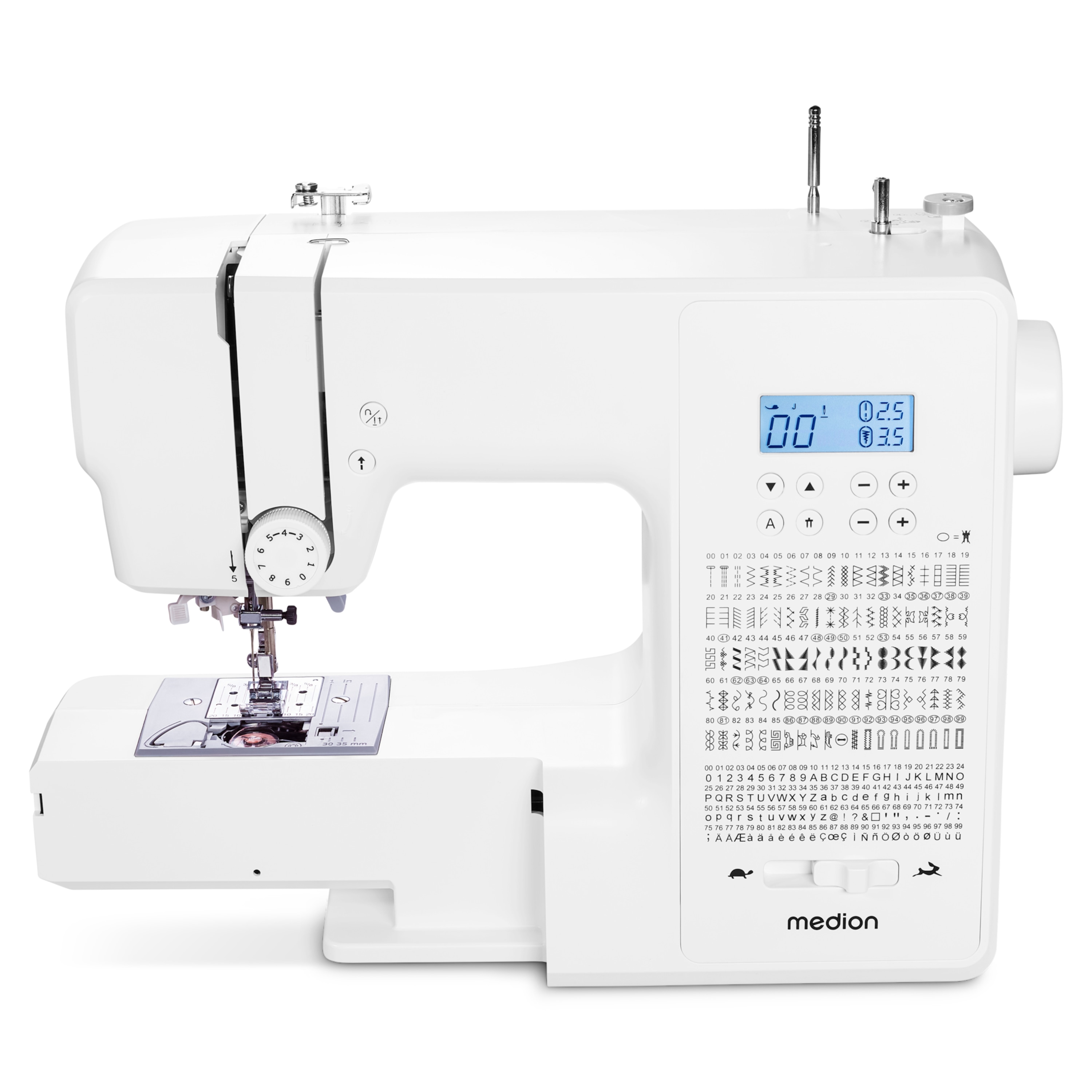 MEDION® LIFE® Digitale Nähmaschine SD36 (MD11881), einstellbare Stichlänge und Stichbreite, 270 Stichmuster, Integriertes Zubehörfach, 36 Watt Motorleistung
