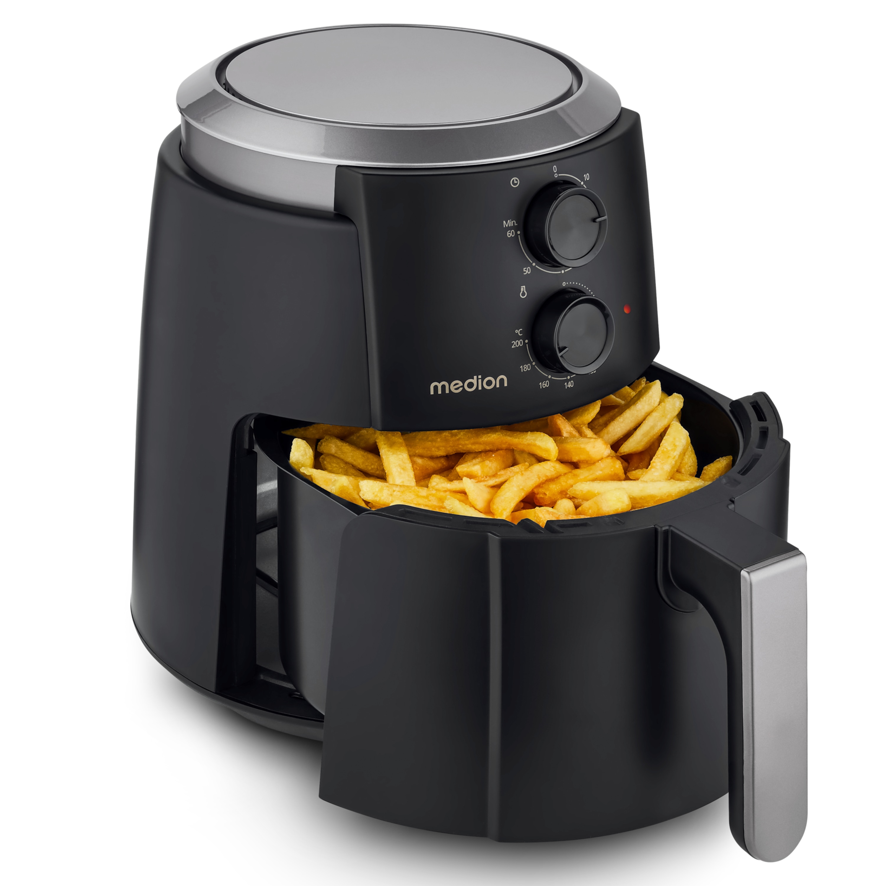MEDION® LIFE Heißluftfritteuse P30 L (MD13020), 100 Rezepte in der Life+ App¹, 4,7 Liter Fassungsvermögen, 1.500 Watt, 60 min. Timer