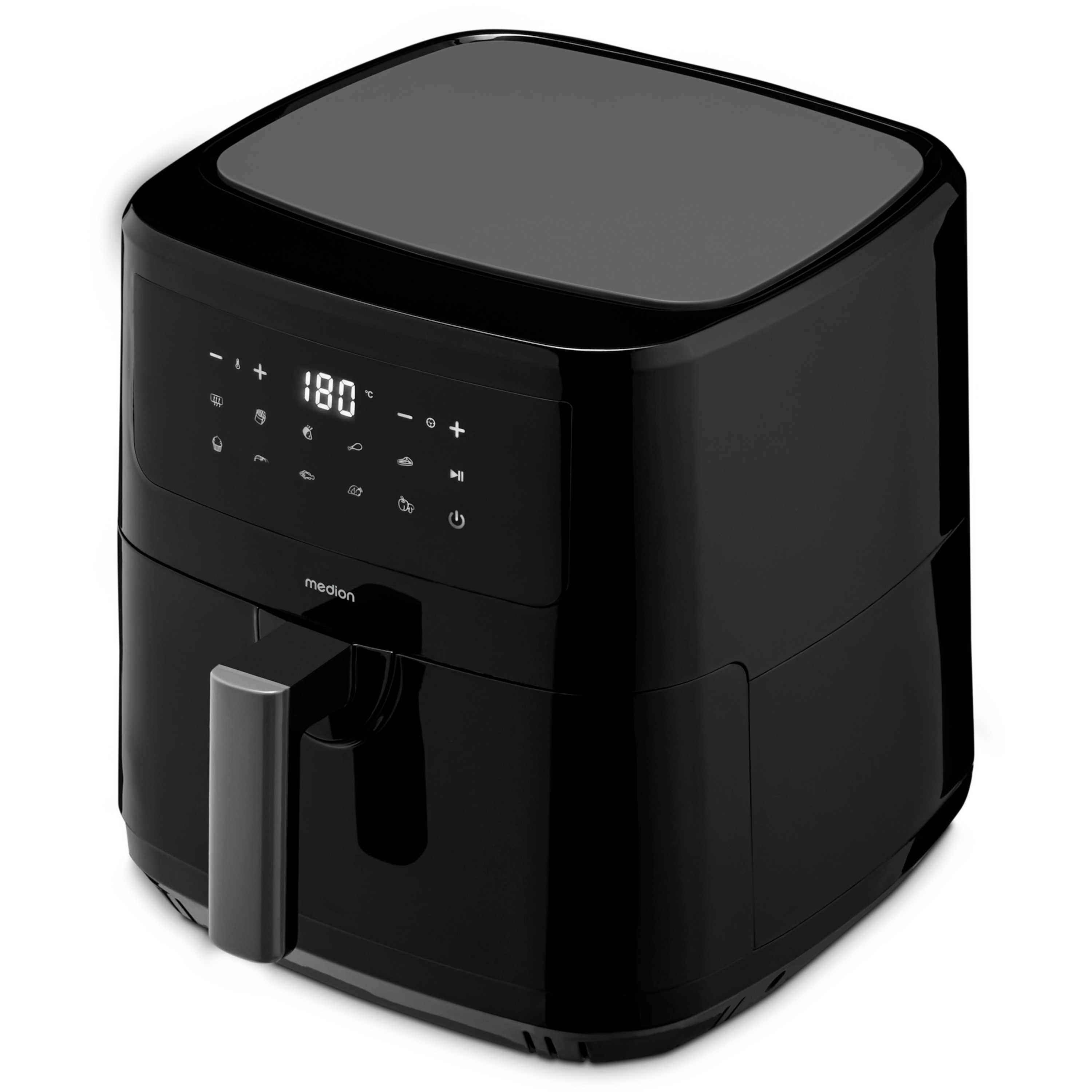 MEDION® LIFE® P10 XL Duo Heißluftfritteuse MD 11750, 100 Rezepte in der Life+ App, mit 2 Heizelementen, 2.150 W Gesamtleistung, ölfreies Frittieren, 9 Automatikprogramme, 6,8 L Nutzinhalt
