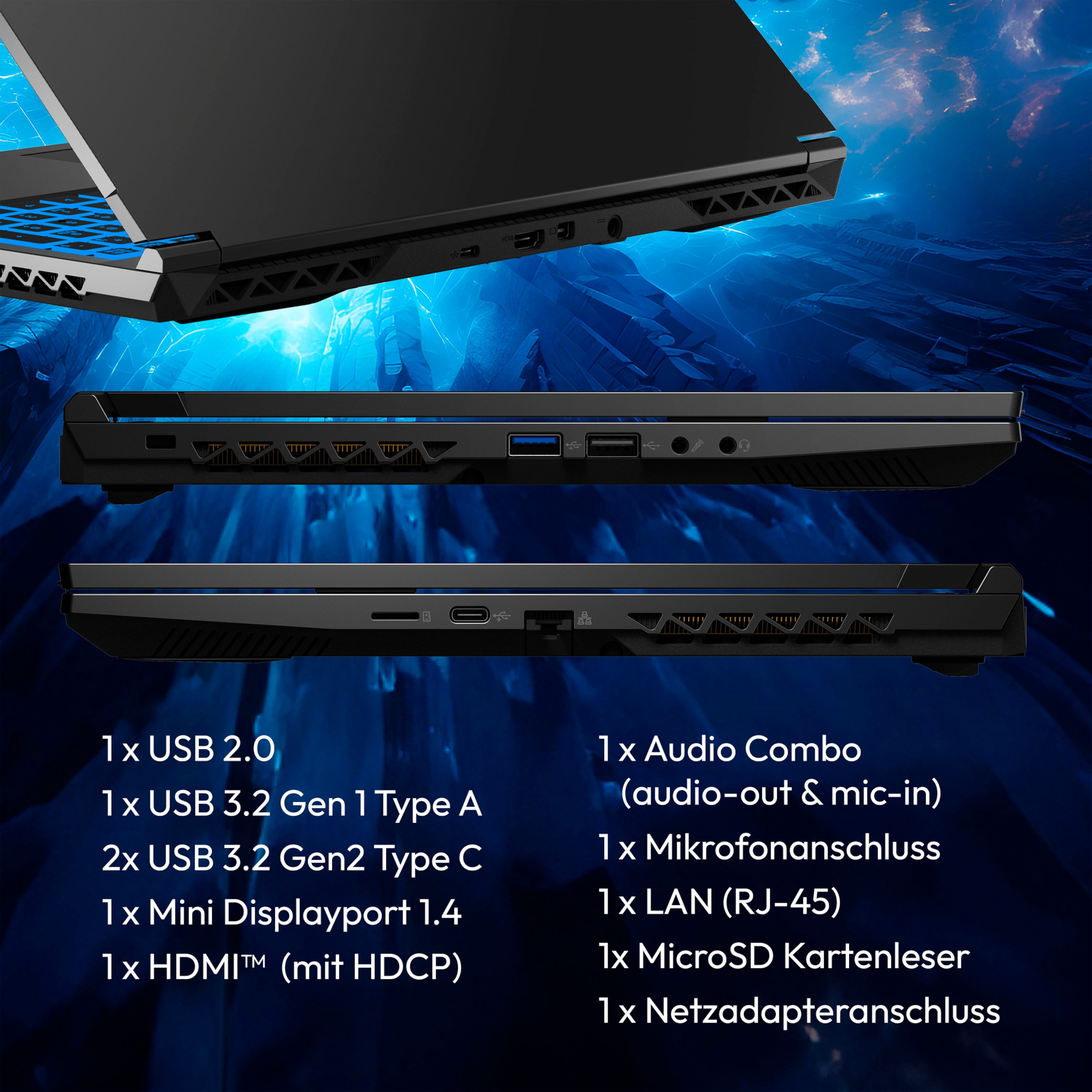 MEDION® ERAZER Crawler E30e Core Gaming Laptop, Intel® Core™ i5-12450H, Ohne OS, 39,6 cm (15,6'') FHD Display, NVIDIA® GeForce RTX™ 2050, 512 GB SSD, 8 GB RAM