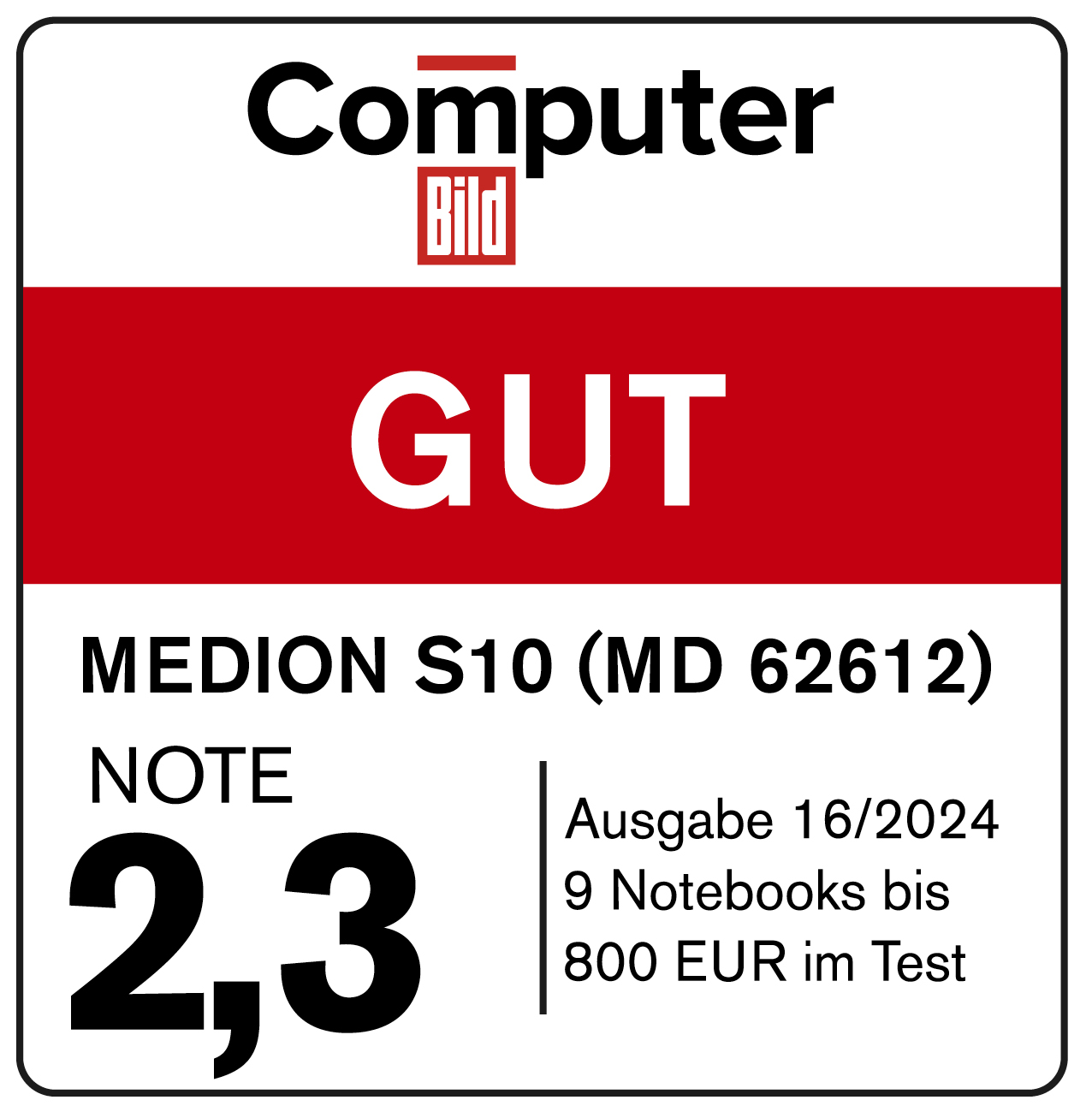 MEDION S10 LAPTOP (MD 62612) im Test