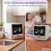 MEDION® LIFE Mini Geschirrspüler DWT20 (MD370764), gold, für 2 Maßgedecke, 6 Reinigungsprogramme, mit und ohne Wasseranschluss, Startzeitvorwahl
