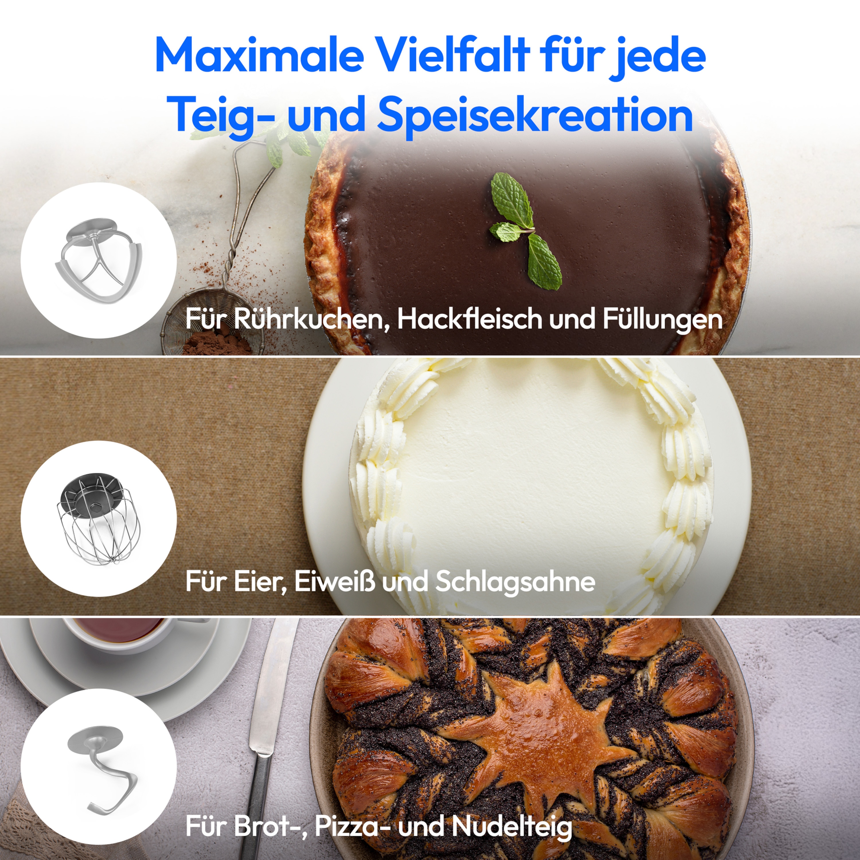 MEDION® LIFE Digitale Küchenmaschine MD12600, 800 W Gleichstrommotor, Energiesparend, Ultraleise, Digitales Sensor-Touch-Display, 4,6 L Edelstahlschüssel, Inkl. Fleischwolf