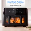 MEDION® LIFE® P25 XXL Flex M Heißluftfritteuse MD100057 schwarz, 100 Rezepte in der Life+ App, 2 separate Garzonen, 10 Automatikprogramme, 10,8 L Gesamt-Nutzinhalt, 3.040 Watt, Temperatur einstellbar bis 200 °C