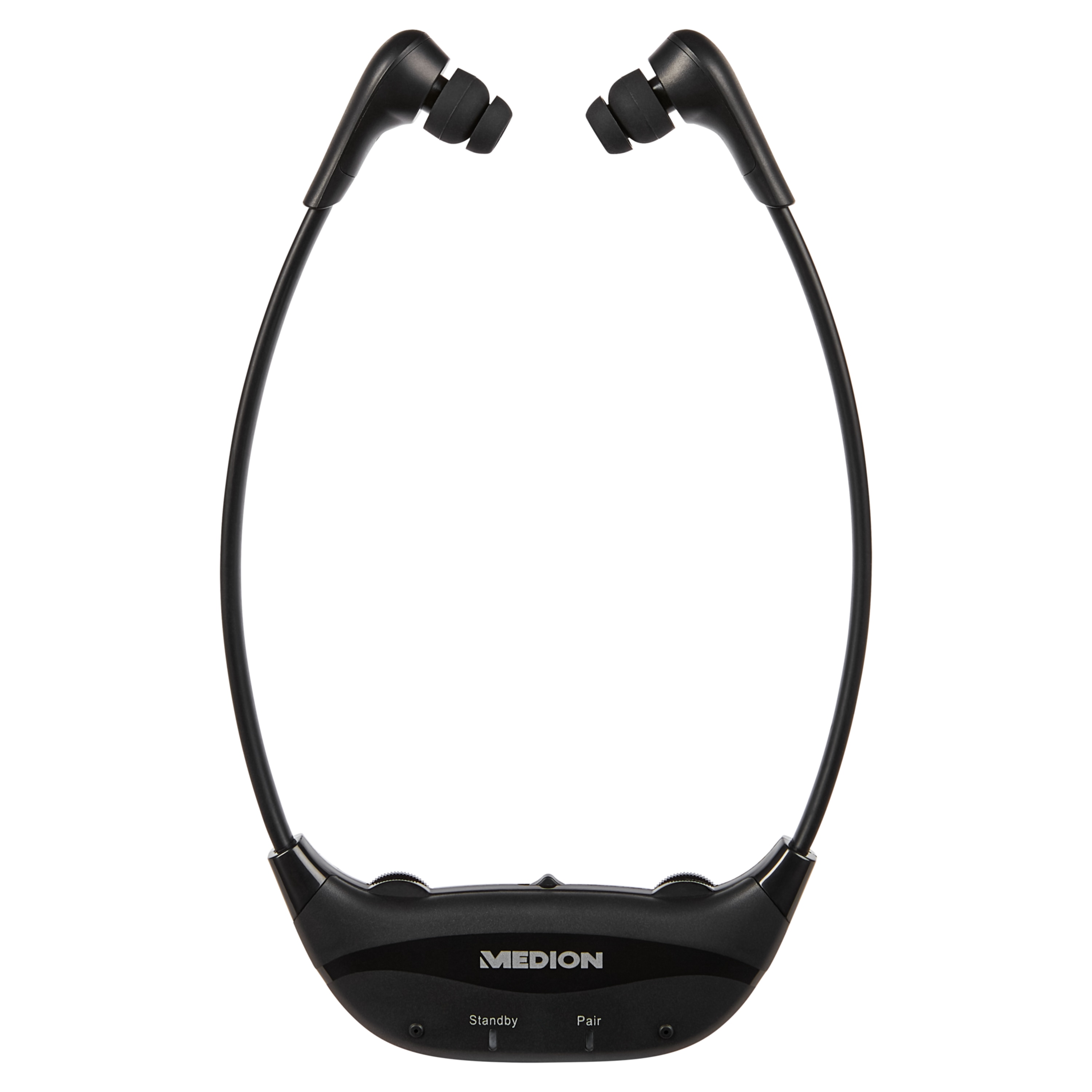 MEDION® LIFE® E62004 Stereo Funk-Hörsystem, Funkkopfhörer mit hoher Reichweite, bis zu 10 Std. Akkulaufzeit, hohe Lautstärke und gute Sprachwiedergabe, ideal für TV & Hörspiele