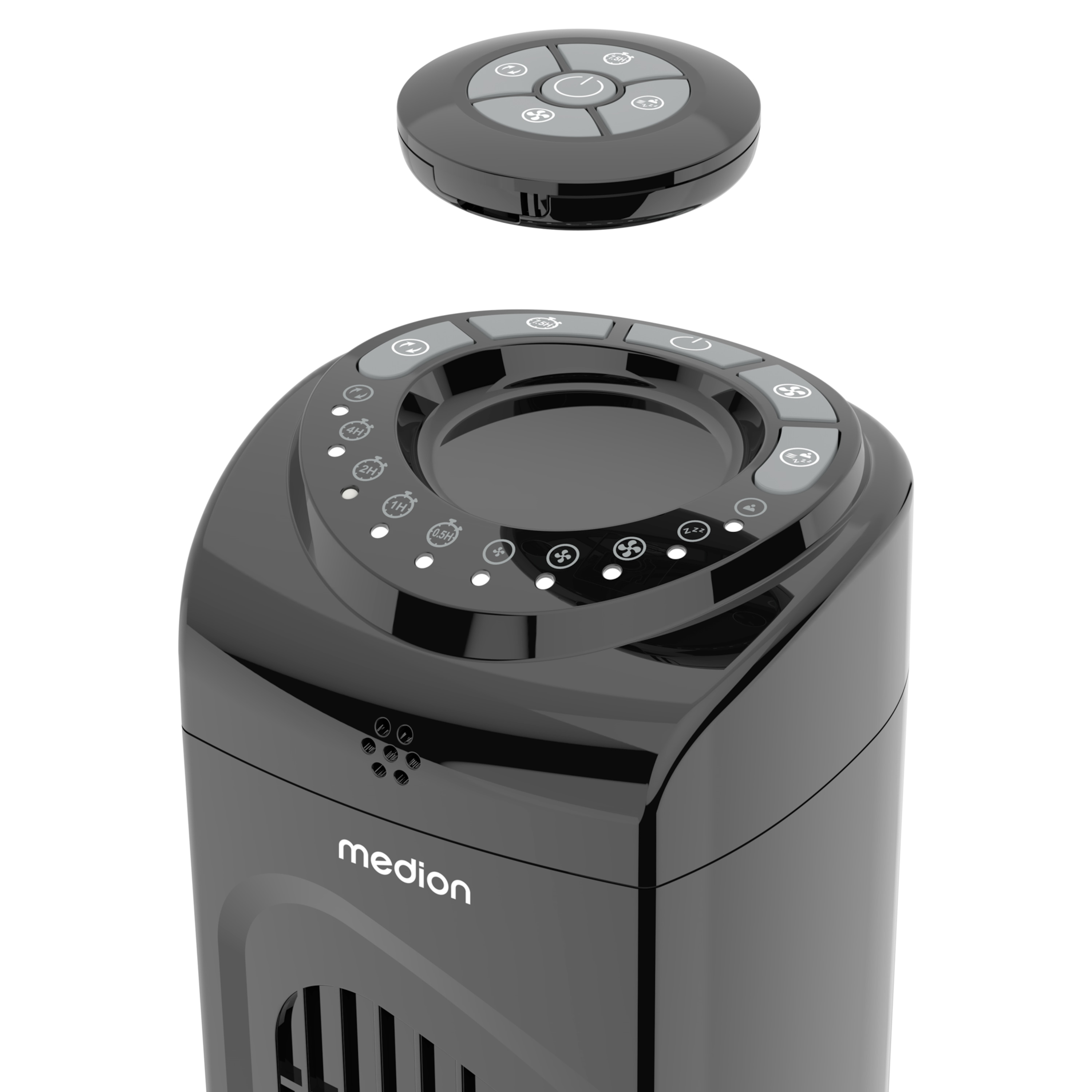 MEDION® LIFE E11 TF Turmventilator (MD 12067), 3 Geschwindigkeitsstufen, 45 Watt Leistung, Timerfunktion, inkl. Fernbedienung