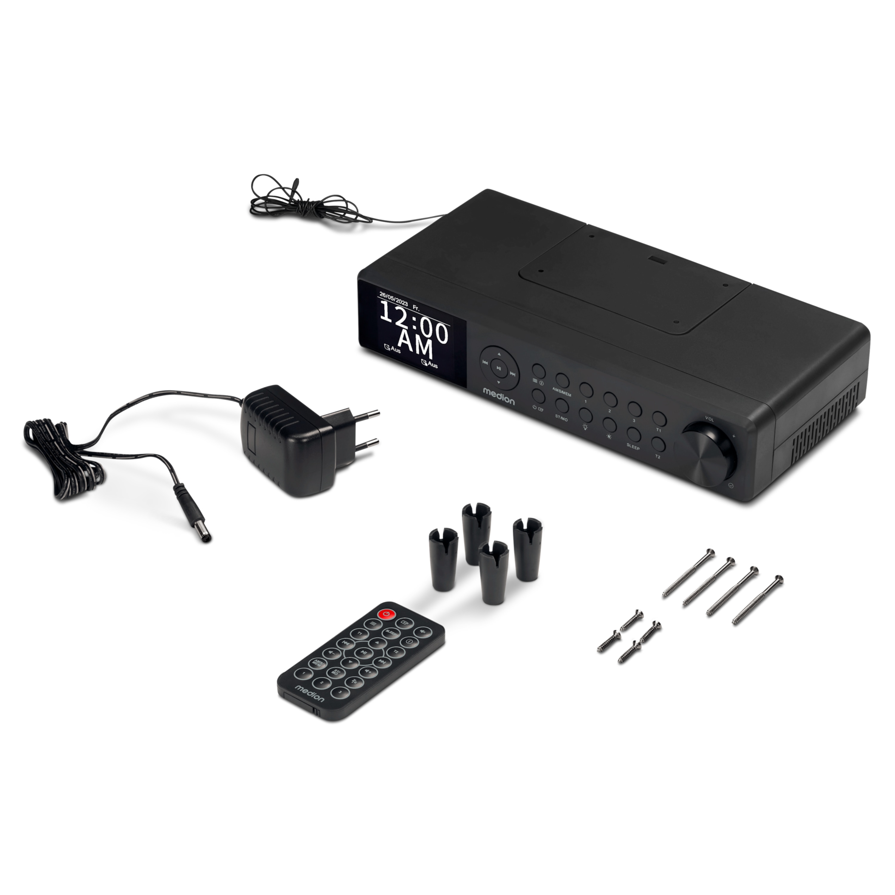 MEDION® LIFE® P66750 DAB+ Premium Küchenradio, 6,1 cm (2,4'') TFT-Farbdisplay, DAB+/PLL-UKW Radio, Bluetooth® 5.0, LED-Beleuchtung, 2 x 3 W RMS