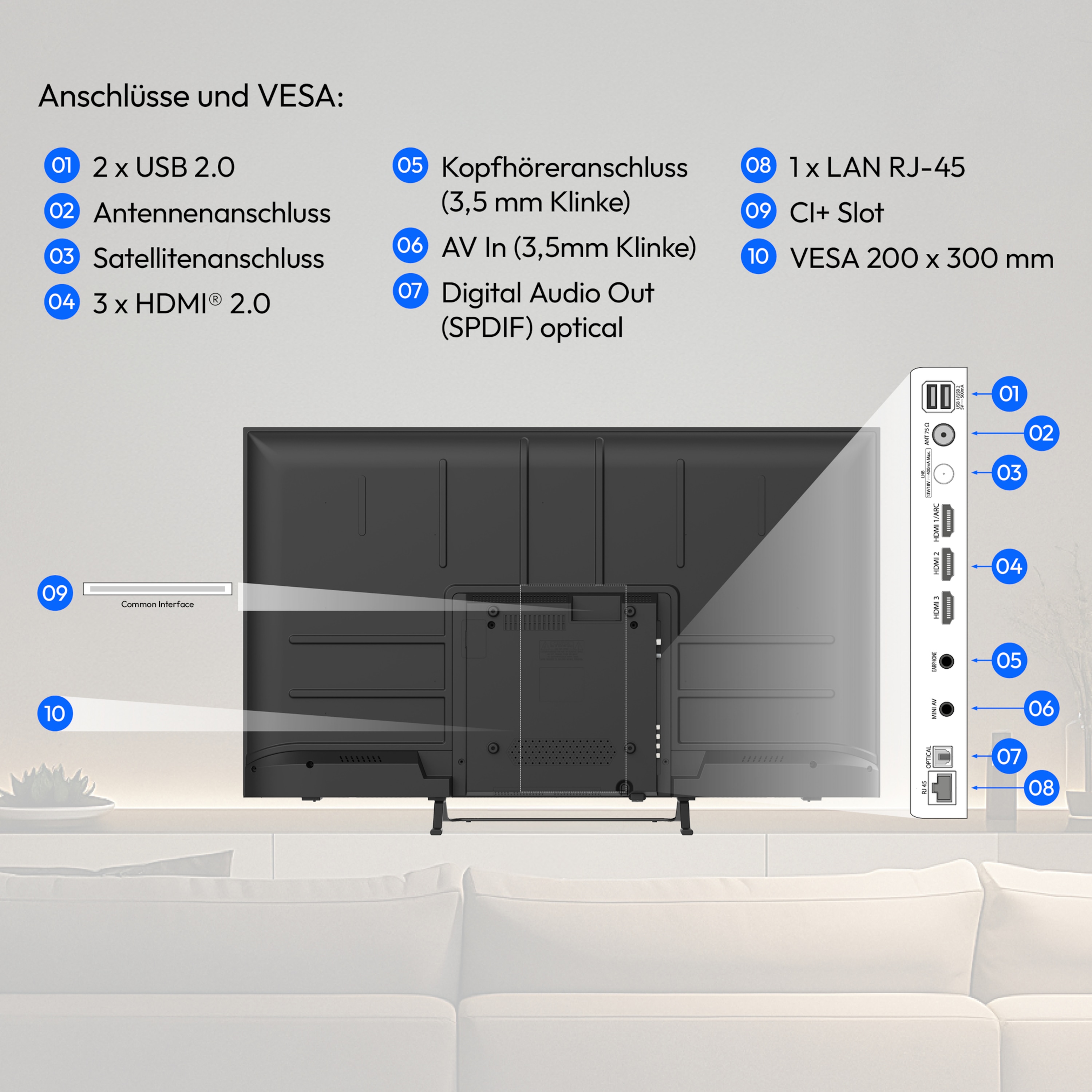 MEDION® LIFE MD 850302 Smart-TV (2026), 125,7 cm (50'') Ultra HD Display, HDR (High Dynamic Range), Dolby Vision®, MEMC, Bluetooth®, PVR ready, HBO Max, MagentaTV, NETFLIX, Prime Video, Disney+, DAZN, Paramount+ App, VIDAA App Store, Dolby Atmos®