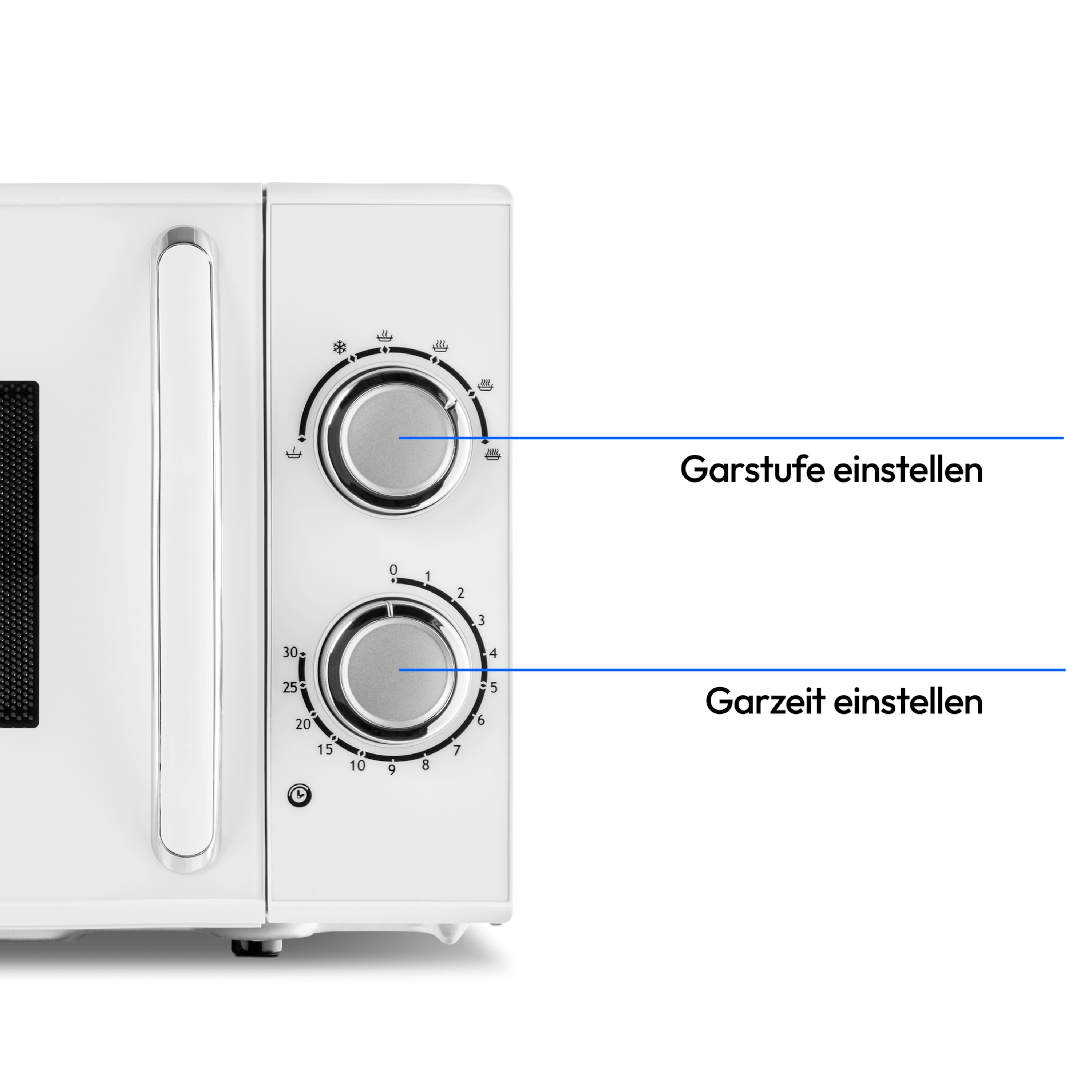 MEDION® LIFE® Mikrowelle MD 15644, 700 Watt Leistung, 17 L Kapazität, 6 Leistungsstufen, Auftaufunktion