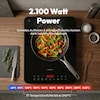 MEDION® Life IC10S Induktionskochplatte (MD 100090), extra flach, 2100 Watt Induktionsleistung, 8 Automatikprogramme und DIY, LED Display mit Touchbedienung, Kristallglas-Oberfläche