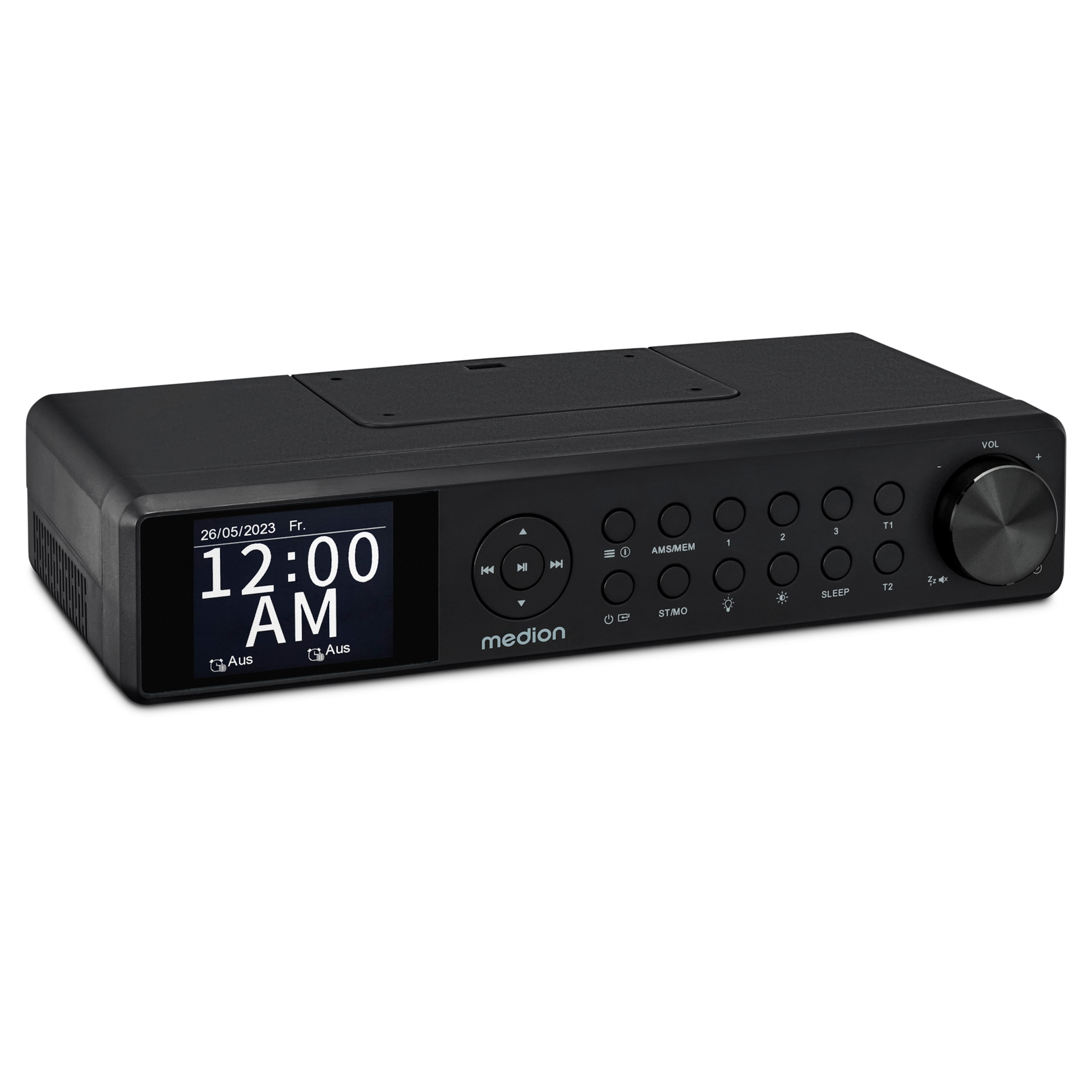 MEDION® LIFE P66750 DAB+ Premium Küchenradio schwarz, 6,1 cm (2,4'') TFT-Farbdisplay, DAB+/PLL-UKW Radio, Bluetooth® 5.0, LED-Beleuchtung, 2 x 3 W RMS