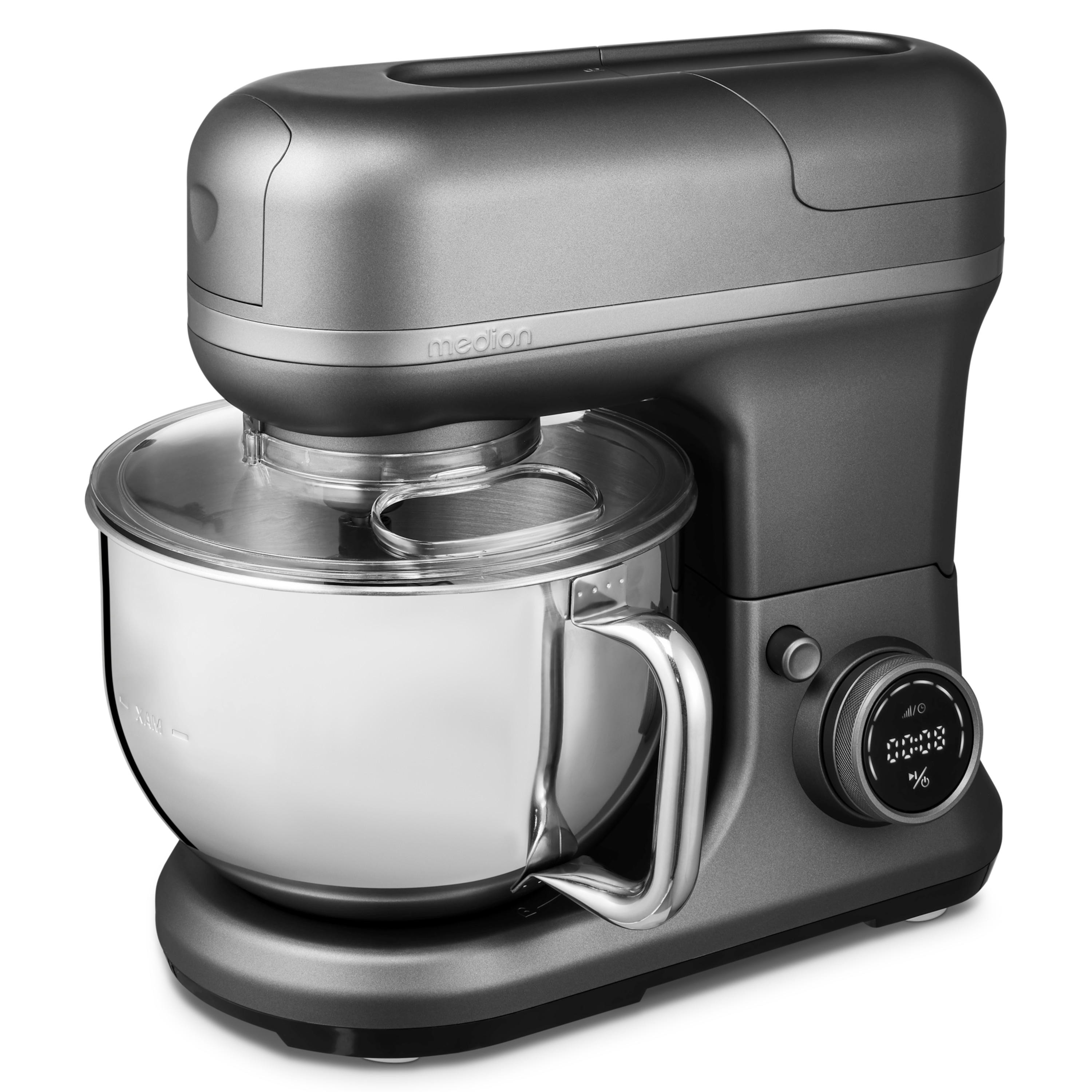 MEDION® LIFE® 4-in-1 Digitale Küchenmaschine MD18440, 1.200 W, 8 Geschwindigkeitsstufen, Digitales Sensor-Touch-Display, umfangreiches Zubehör