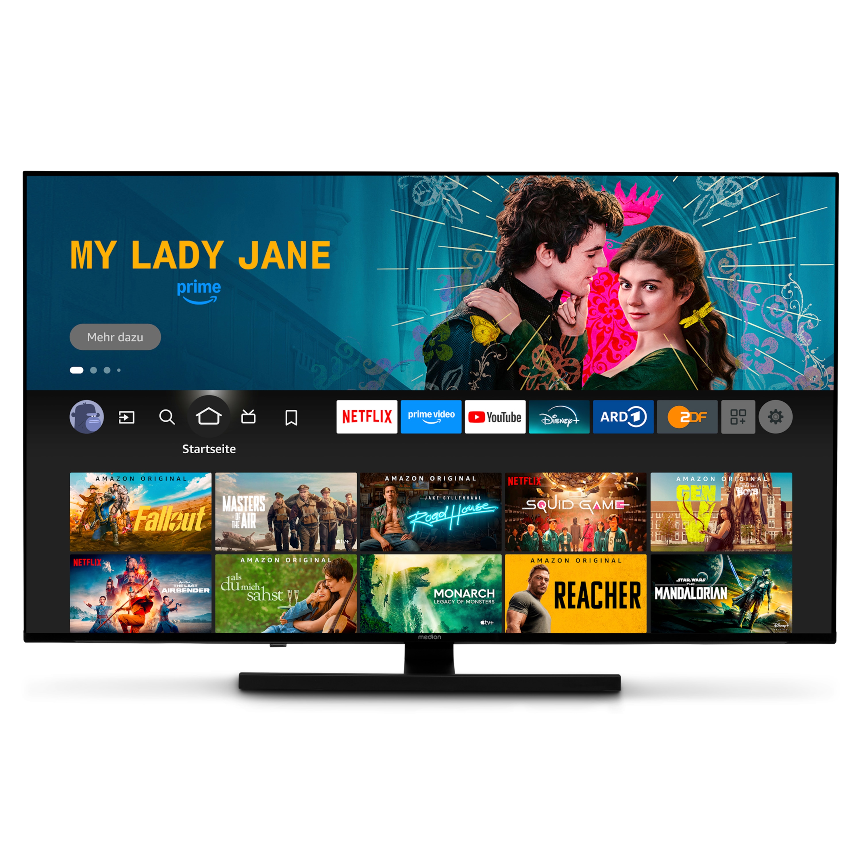 MEDION® LIFE® X8652506 (MD 865800) QLED Fire TV, 163,9 cm (65'') Ultra HD Display, HDR, Dolby Vision®, MEMC, Netflix, Amazon Prime Video, Bluetooth®, DTS X, DTS Virtual X, Dolby Atmos®, HD Triple Tuner, CI+ Schnittstelle