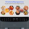 MEDION® LIFE® P20 XXL Twin Doppelzonen-Heißluftfritteuse MD 11760 matt grau, 100 Rezepte in der Life+ App, 2 separate Garzonen, 9 Automatikprogramme, 8,7 L Gesamt-Nutzinhalt, 2.600 Watt, Temperatur einstellbar bis 200 °C