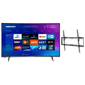 MEDION® LIFE® X15509 138,8 cm (55'') Ultra HD Smart-TV + GOOBAY Basic TILT (L) Wandhalterung - ARTIKELSET