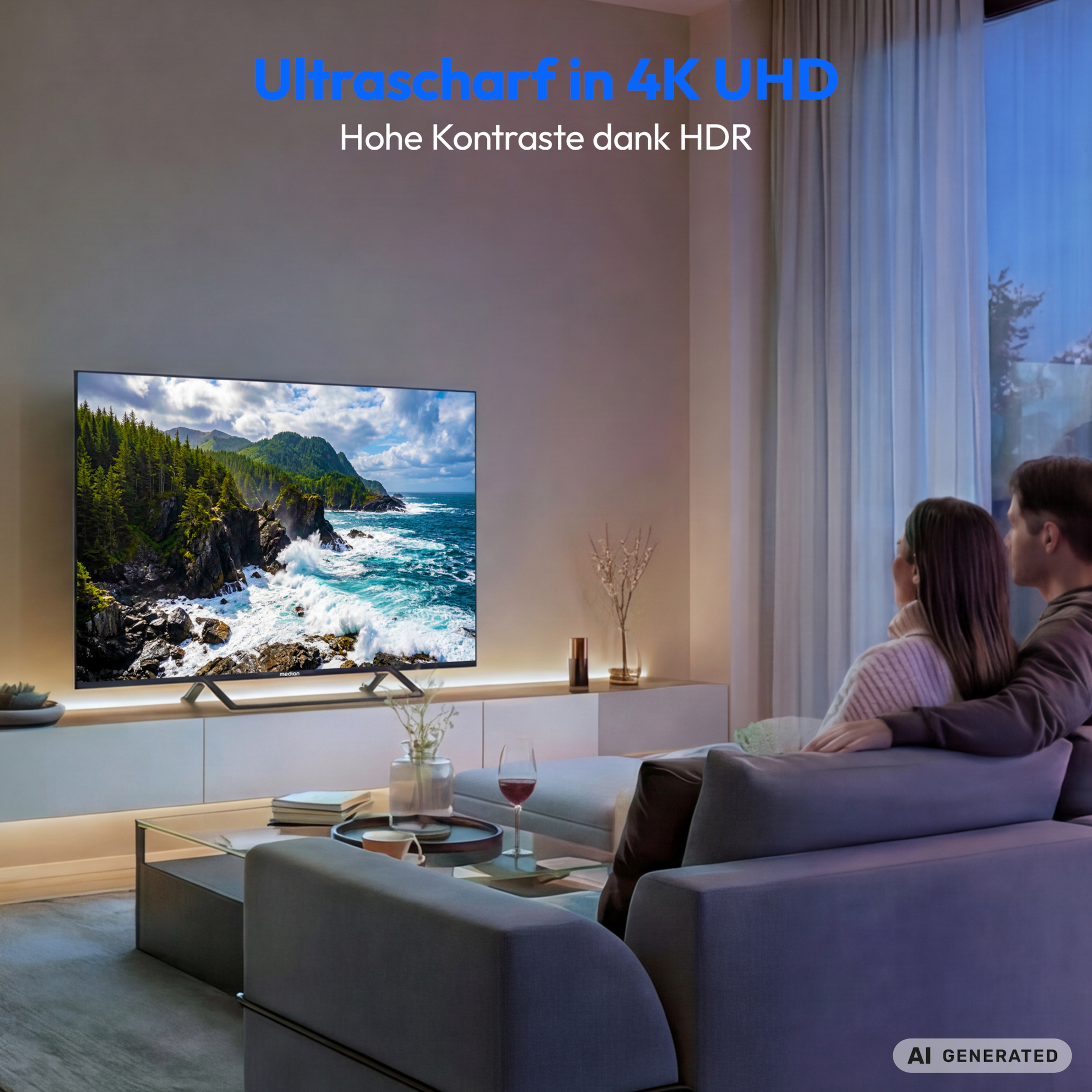 MEDION® LIFE MD 850401 Google TV™ (2026), 125,7 cm (50'') Ultra HD Display, HDR (High Dynamic Range), Dolby Vision®, MEMC, Bluetooth®, PVR ready, Netflix, Prime Video, Disney+, App Store