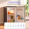 MEDION® LIFE Kühlschrank mit Eiswürfelfach MD 370033 Anthrazit, 90 L Gesamt-Nutzinhalt (Kühlteil 80 L & Eiswürfelfach 10 L), wechselbarer Türanschlag, geringer Geräuschpegel