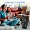MEDION® LIFE® PE-1 Pure Partylautsprecher, PLL-UKW Radio, Bluetooth® 5.4, satter Sound, verschiedene Lichteffekte, X-Bass Bassanhebung, inkl. Mikrofon, 2 x 25 W RMS Ausgangsleistung