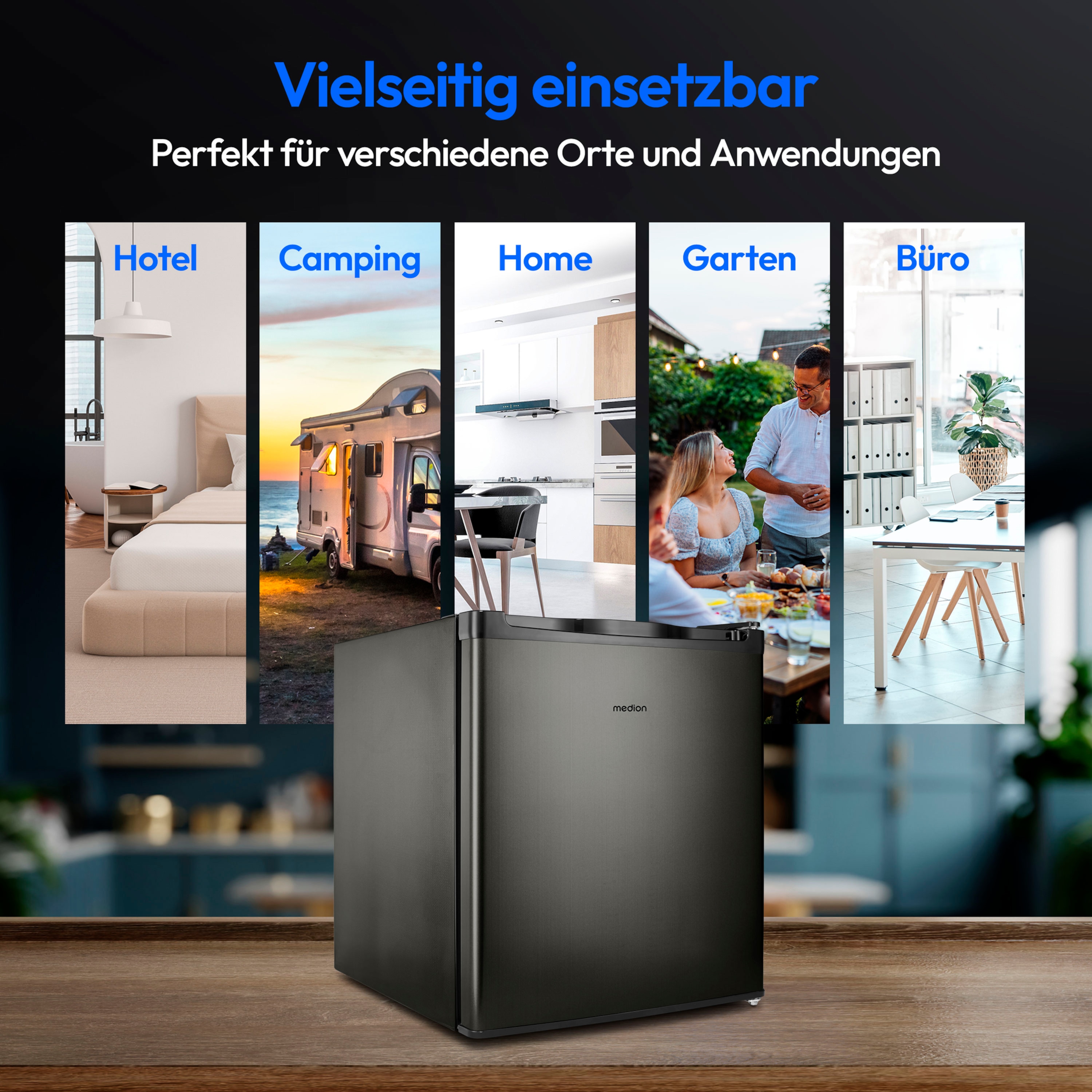 MEDION® LIFE® Mini-Gefrierschrank MD 37675, 33 L Nutzinhalt, Gefrierkapazität 2,4 kg/24 Std., manuelle Temperatureinstellung, Griffmulde