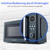 MEDION® Retro-Mikrowelle MD 15000, grau, 800 W Leistung, 20 L kompakt, 5 Mikrowellenstufen, Auftaufunktion, Timerfunktion, stilvolles Retro-Design